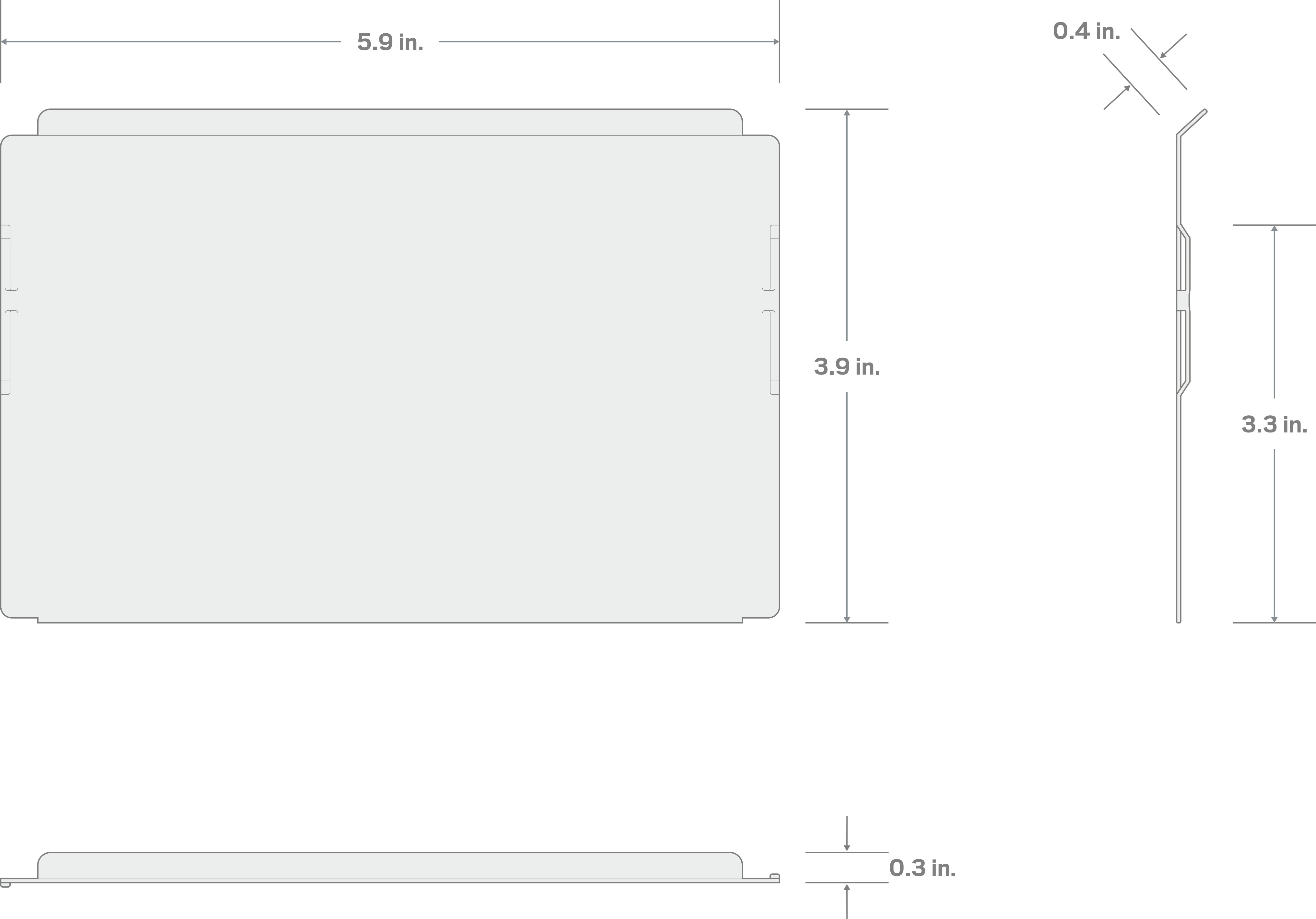 Specs for 5.9 Inch Wide Tool Cabinet Subdivider (fits 4.9 H in. Drawers)