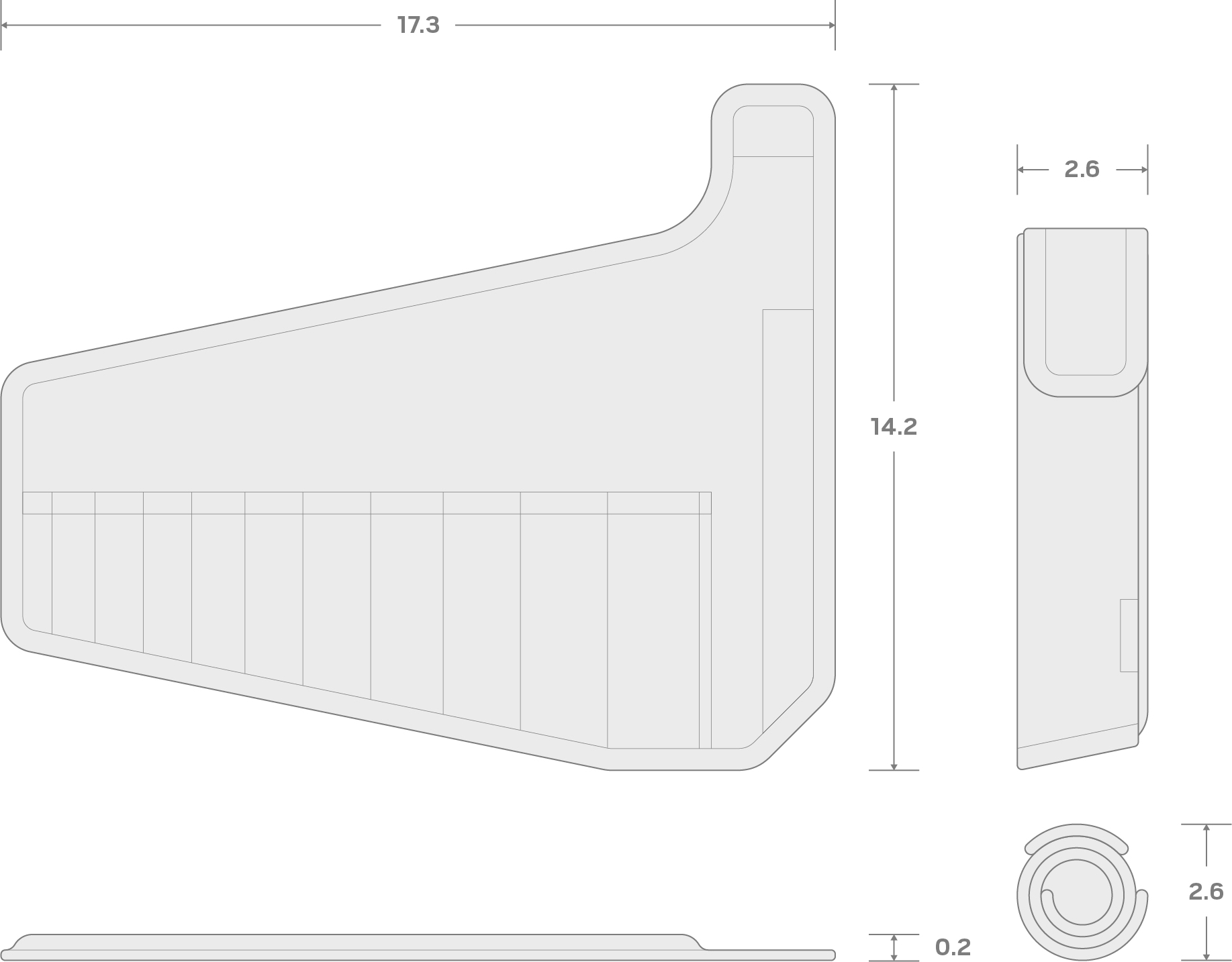 Specs for 11-Tool Combination Wrench Pouch (1/4-3/4 in.)