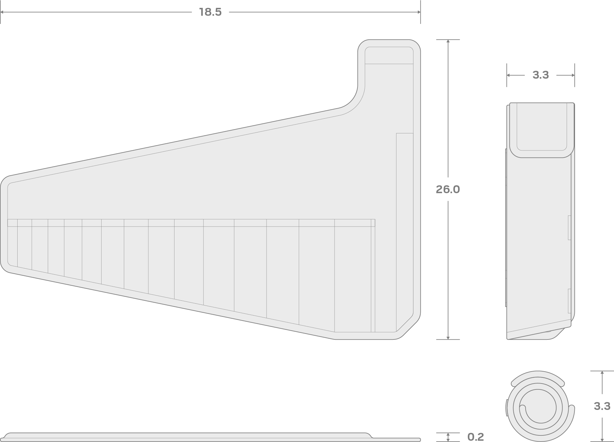 Specs for 15-Tool Combination Wrench Pouch (1/4-1 in.)