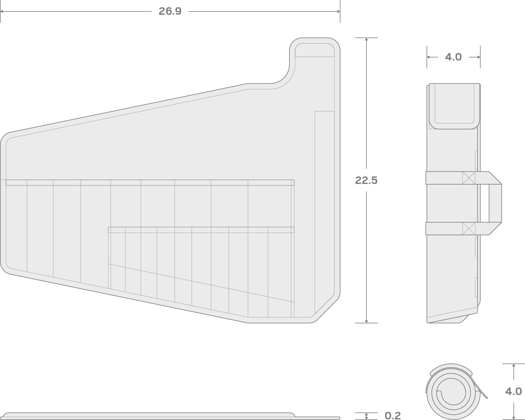 Specs for 19-Tool Combination Wrench Pouch (1/4 - 1-1/4 in.)