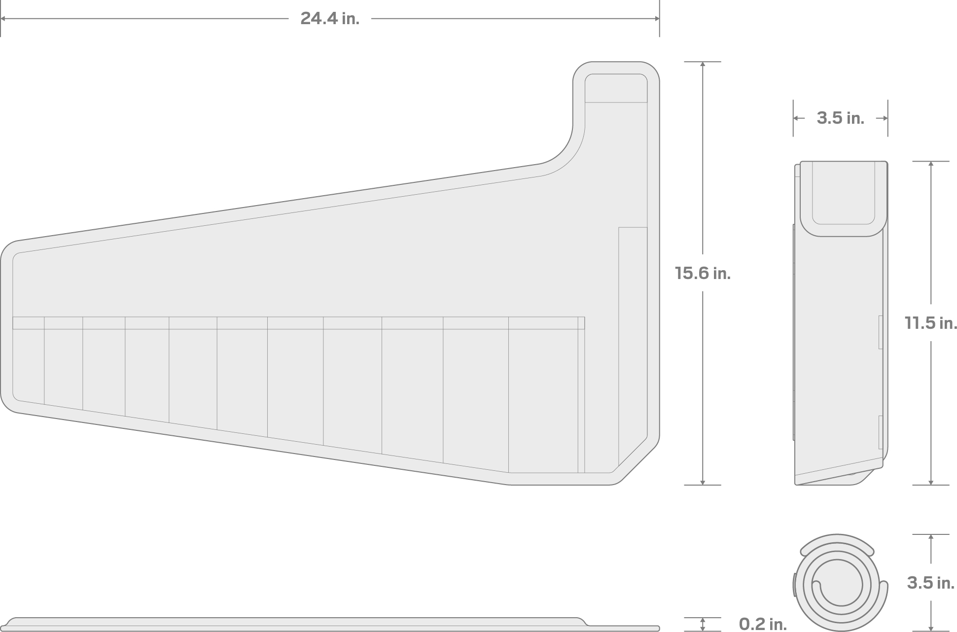 Specs for 11-Tool Angle Head Wrench Pouch (Black, 3/8 - 1 in.)