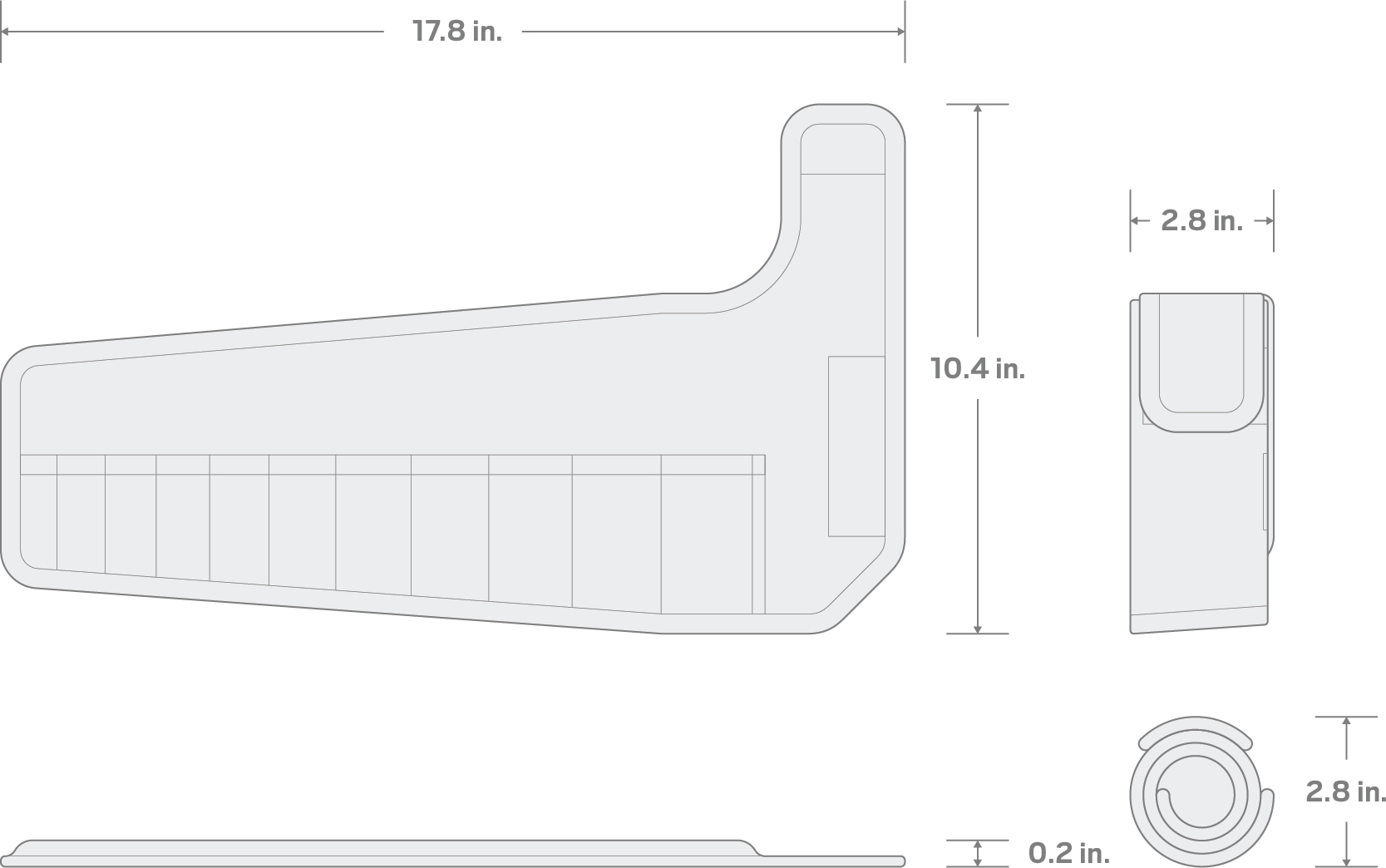 Specs for 11-Tool Stubby Combination Wrench Pouch (1/4-3/4 in.)