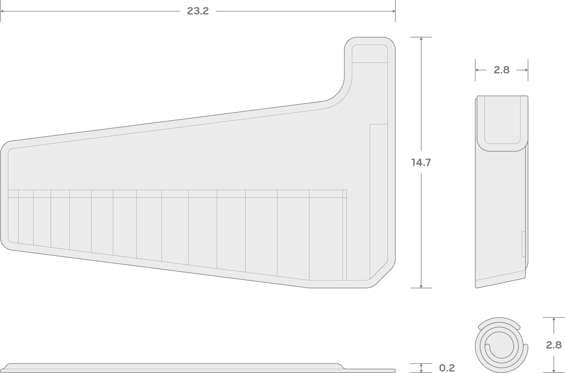 Specs for 14-Tool Combination Wrench Pouch (6-19 mm)