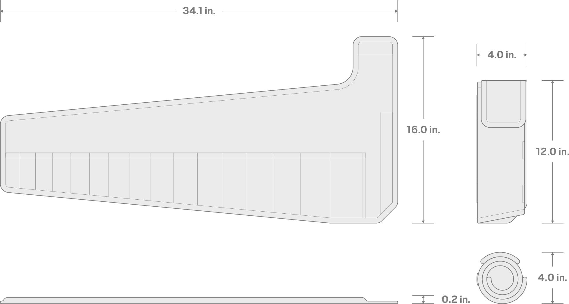 Specs for 16-Tool Angle Head Wrench Pouch (Red, 10 - 27 mm)