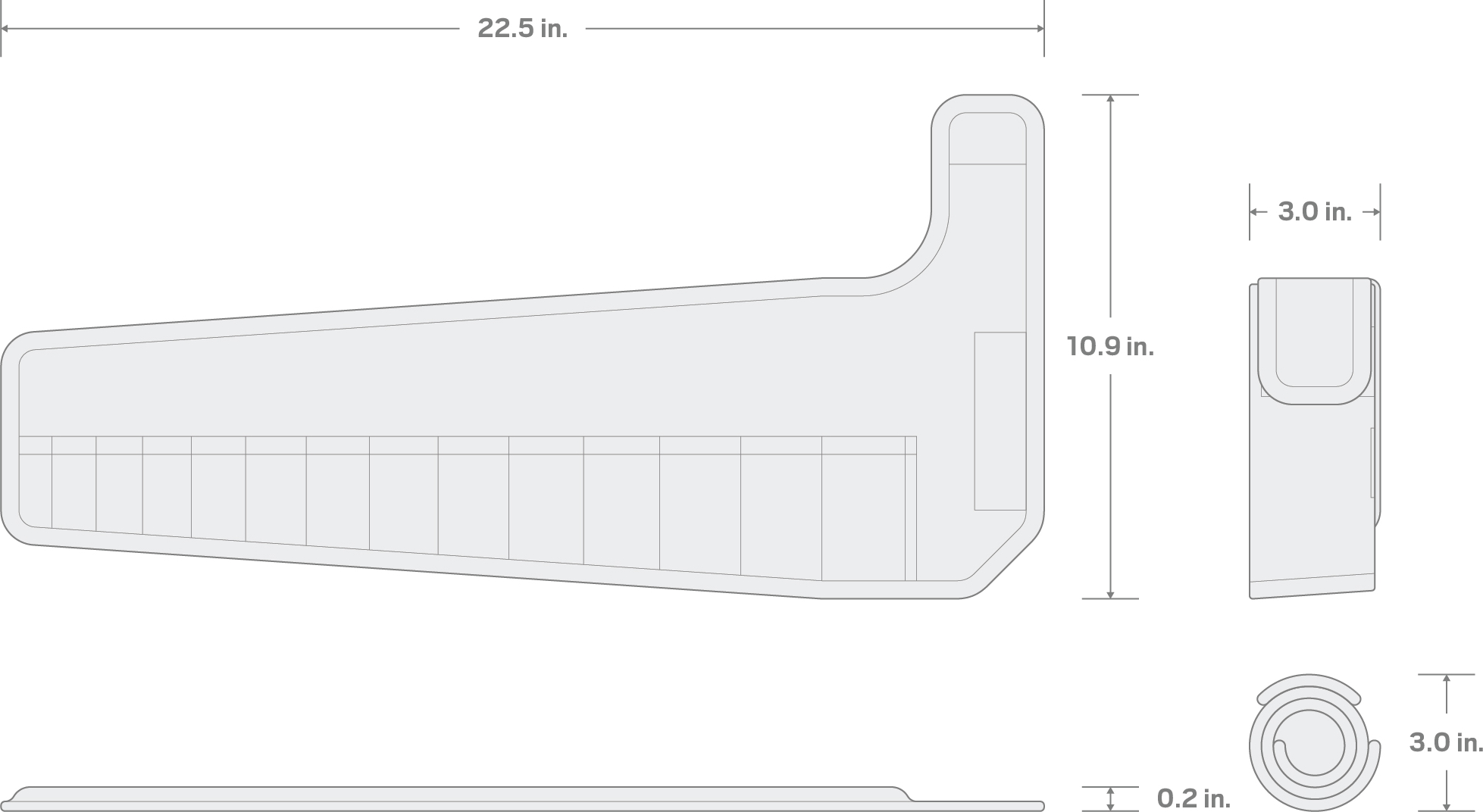 Specs for 14-Tool Stubby Combination Wrench Pouch (6-19 mm)