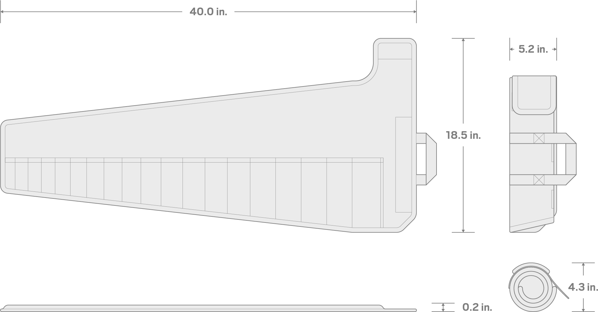 Specs for 19-Tool 12-Point Ratcheting Combination Wrench Pouch (6-24 mm)