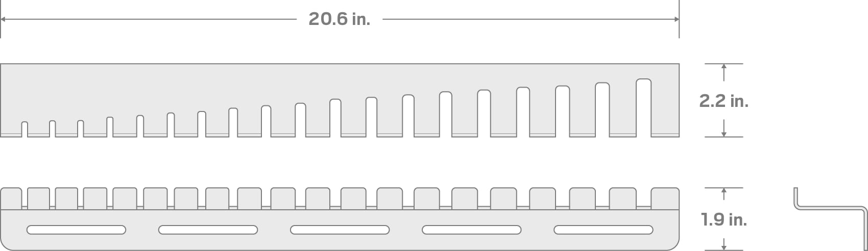 Specs for 19-Tool Combination Wrench Wall Hanger (Black)