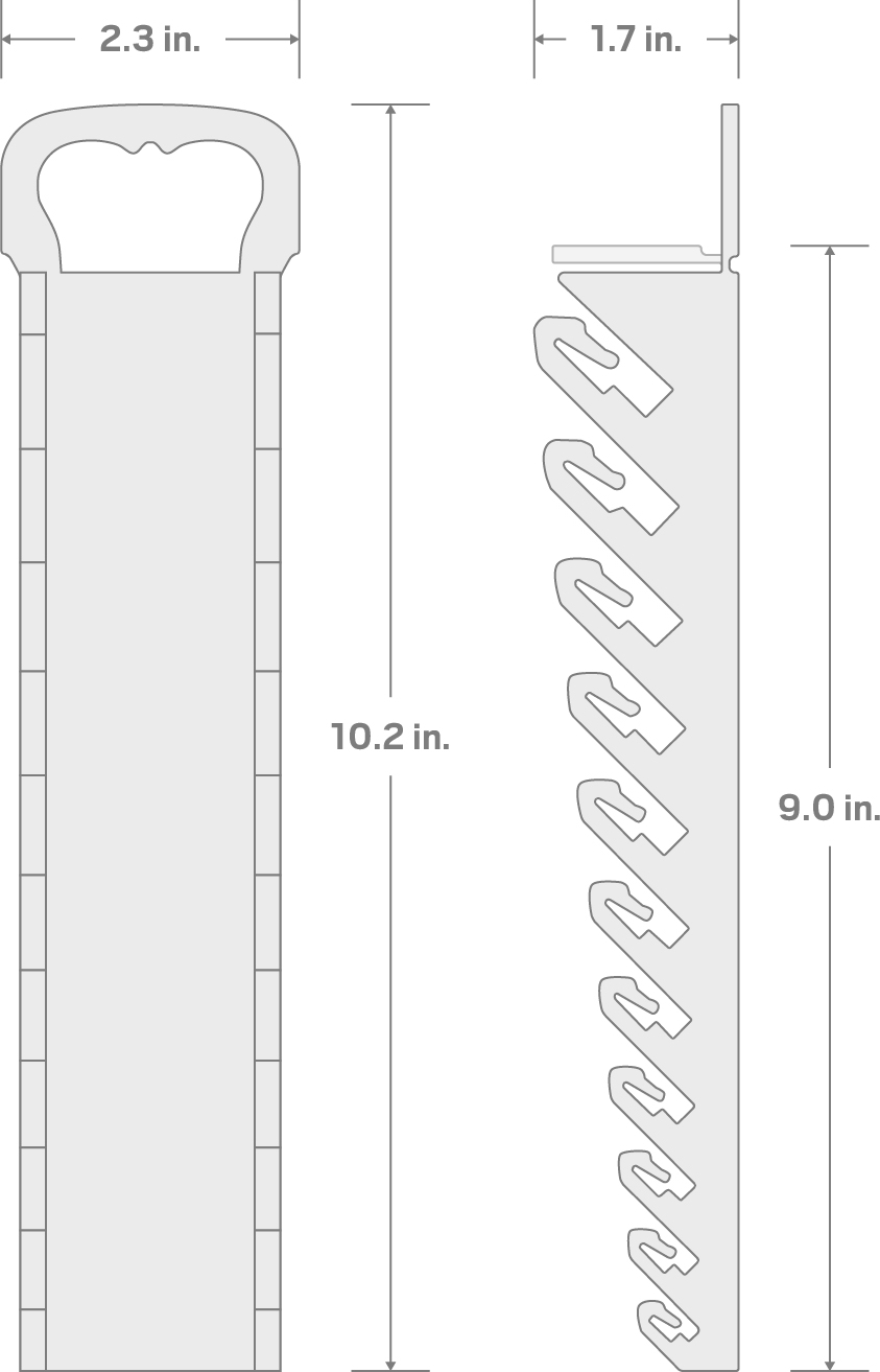 Specs for 11-Tool Stubby Combination Wrench Holder (Black)