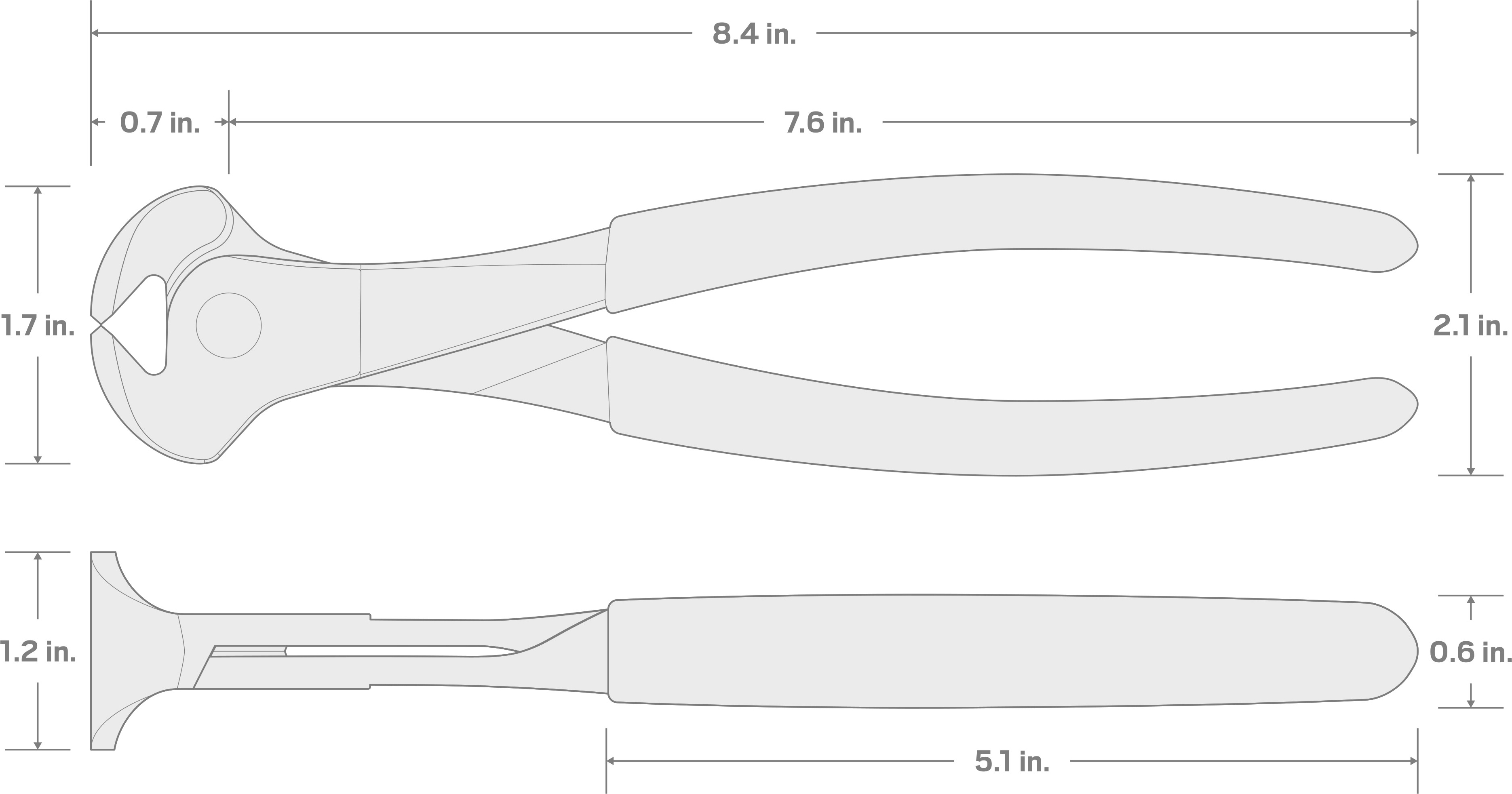 Specs for 8 Inch End Cutting Pliers