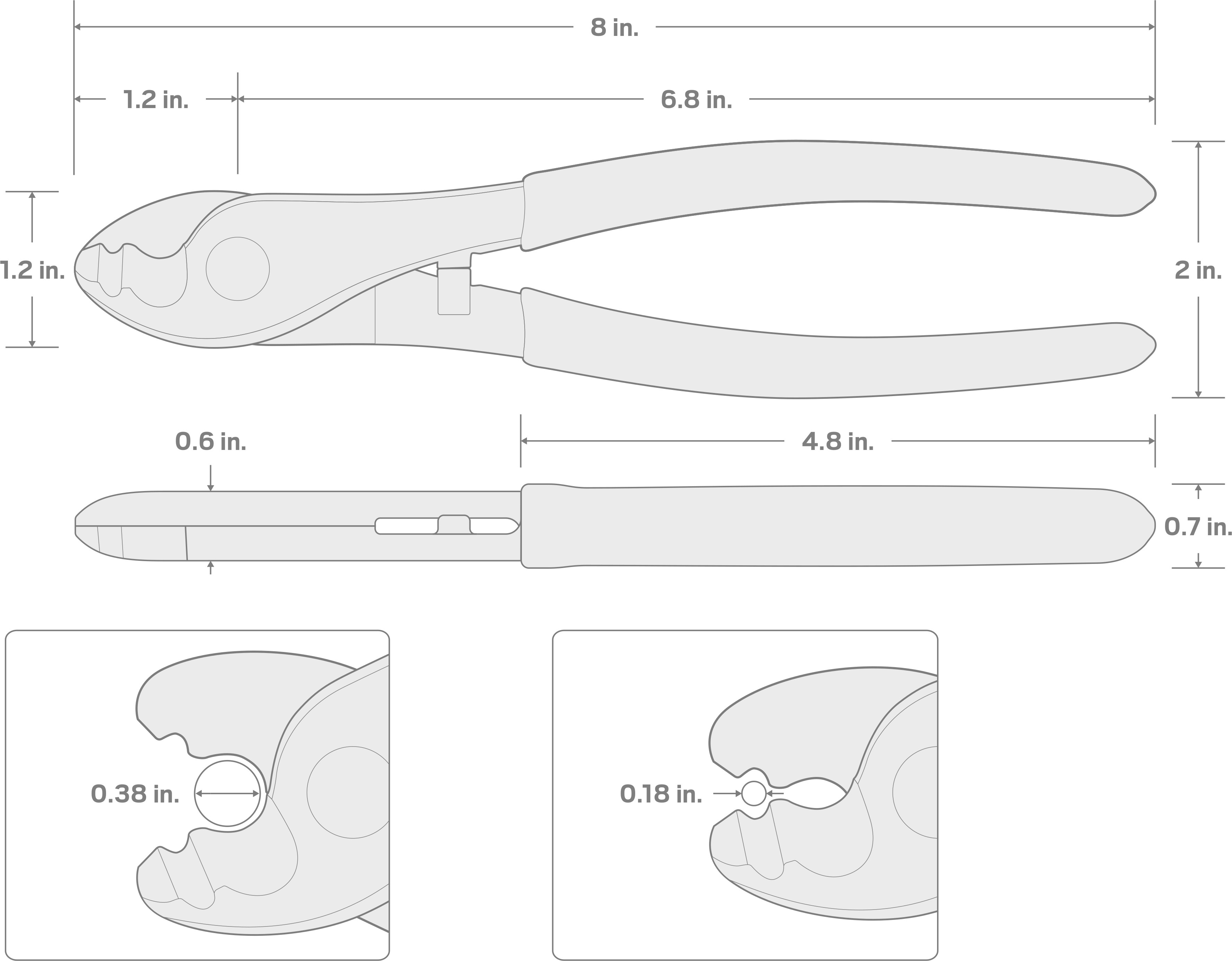 Specs for 8 Inch Cable Cutting Pliers