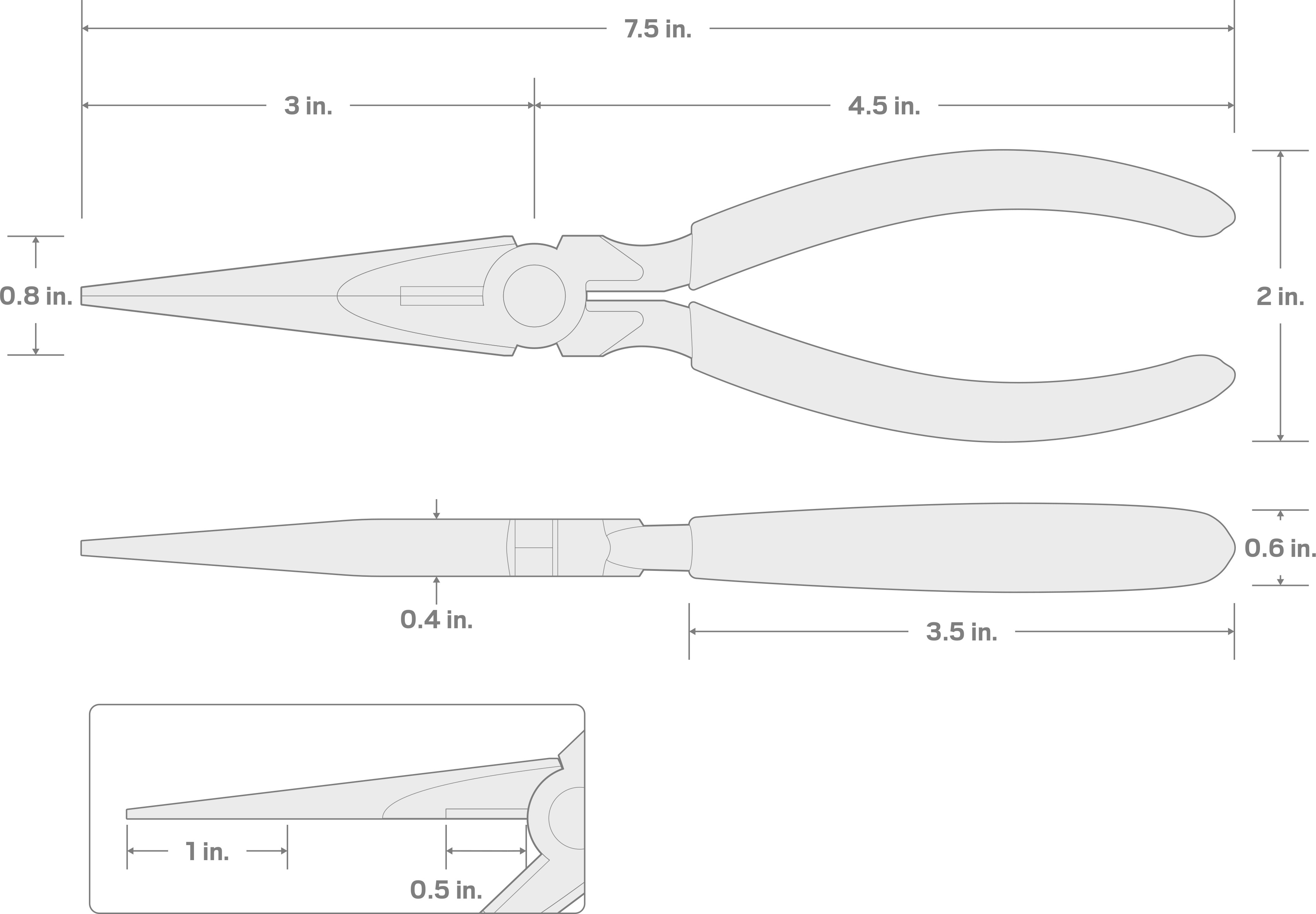 Specs for 7 Inch Long Nose Pliers