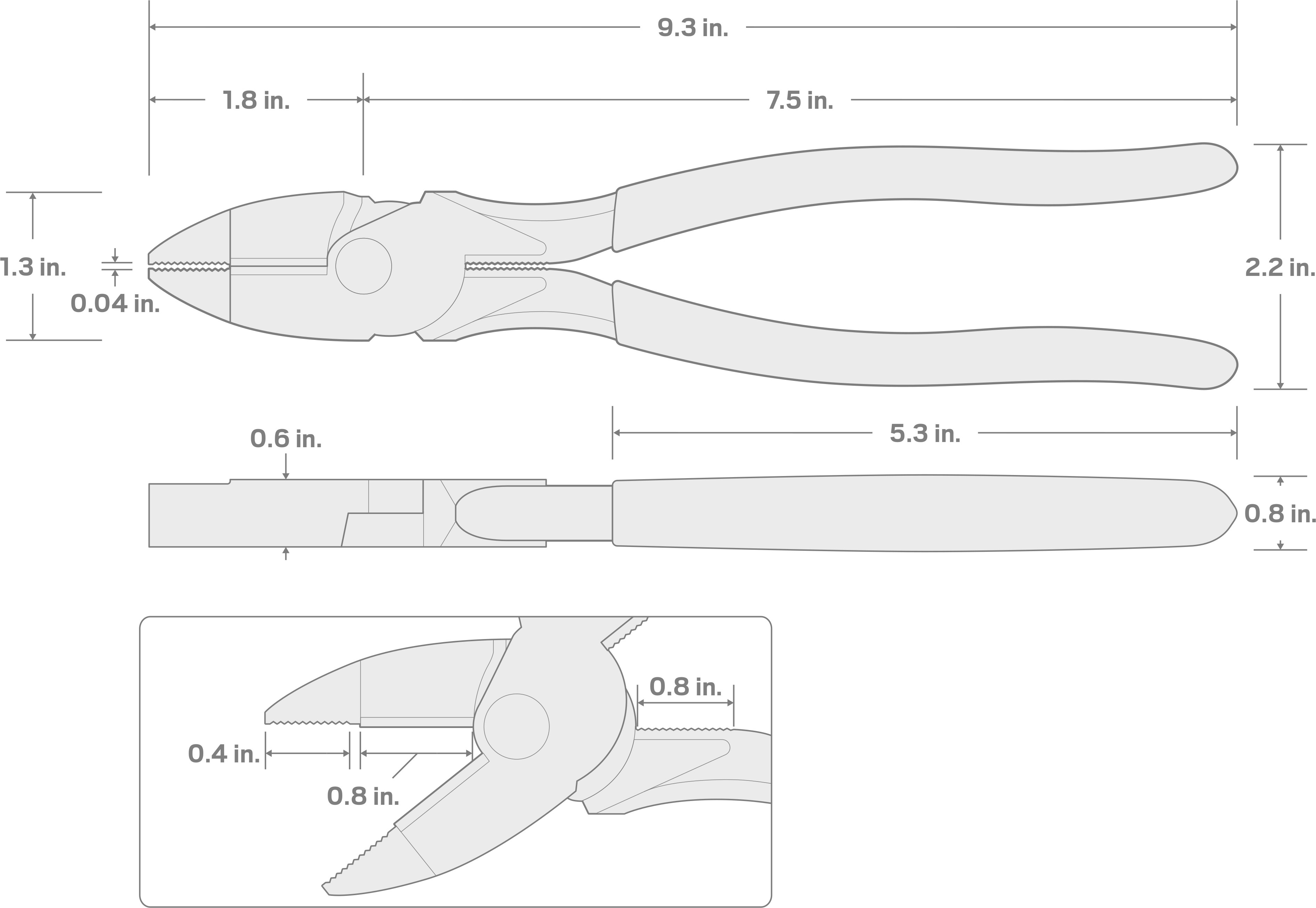 Specs for 9-1/2 Inch Lineman's Pliers