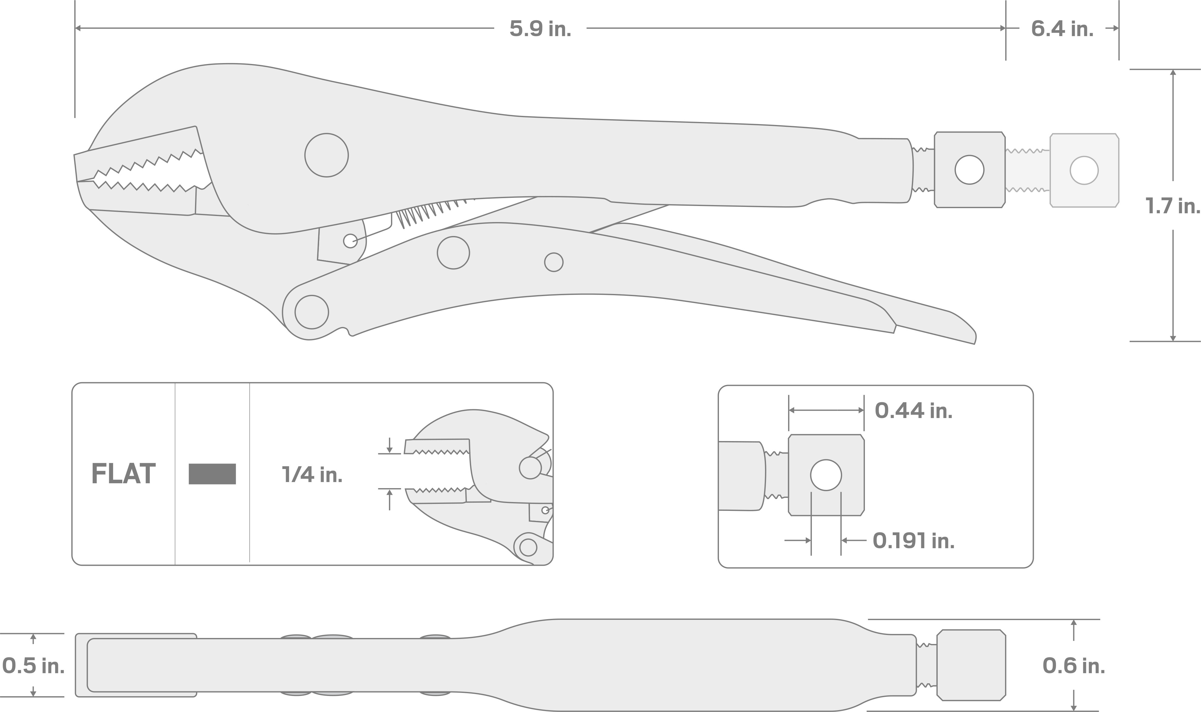 Specs for 5 Inch Straight Jaw Locking Pliers