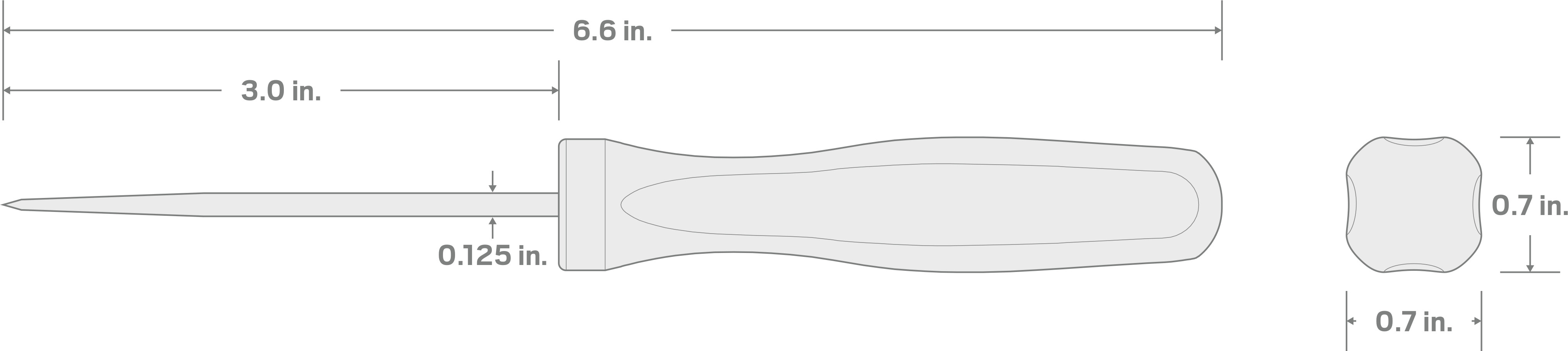 Specs for Straight Pointed Pick (1/8 Inch x 3 Inch)