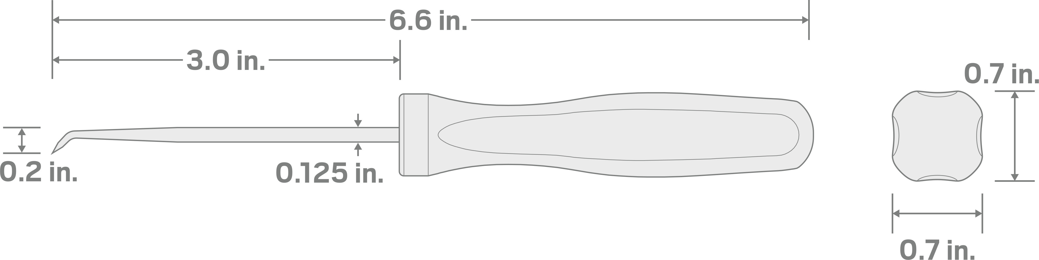 Specs for 45-Degree Pointed Pick (1/8 Inch x 3 Inch)