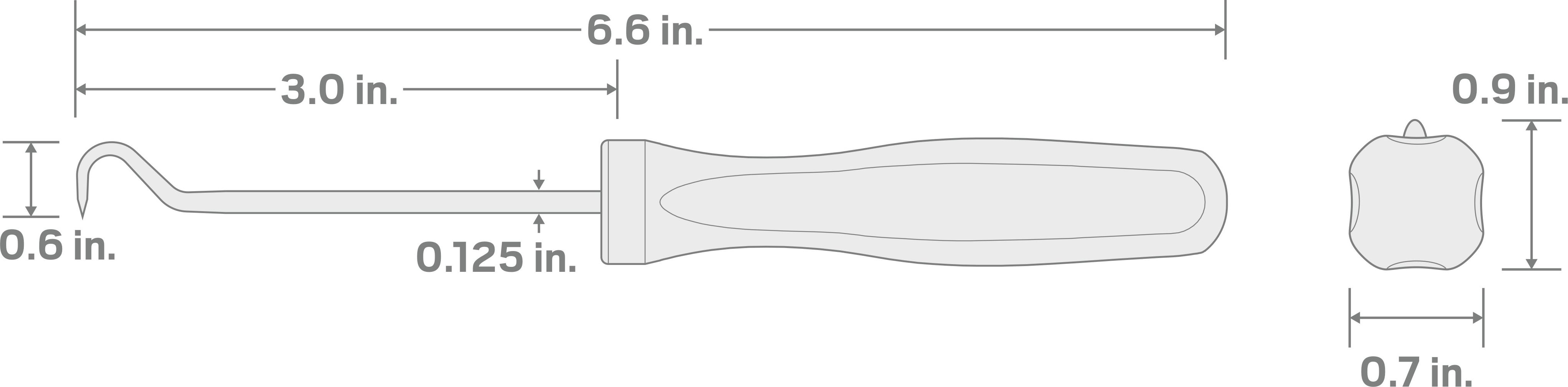 Specs for 90-Degree Pointed Hook (1/8 Inch x 3 Inch)