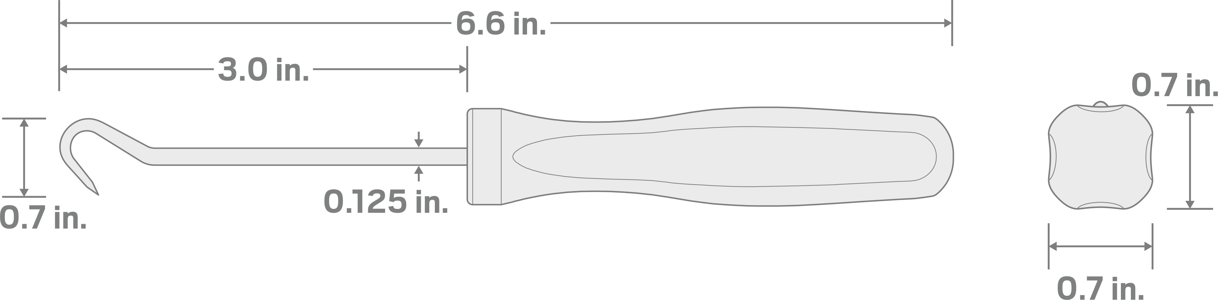 Specs for 130-Degree Pointed Hook (1/8 Inch x 3 Inch)