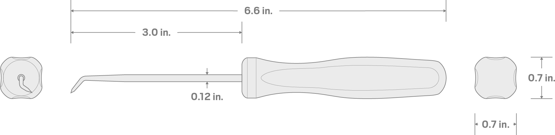 Specs for Compound Pointed Pick (1/8 Inch x 3 Inch)