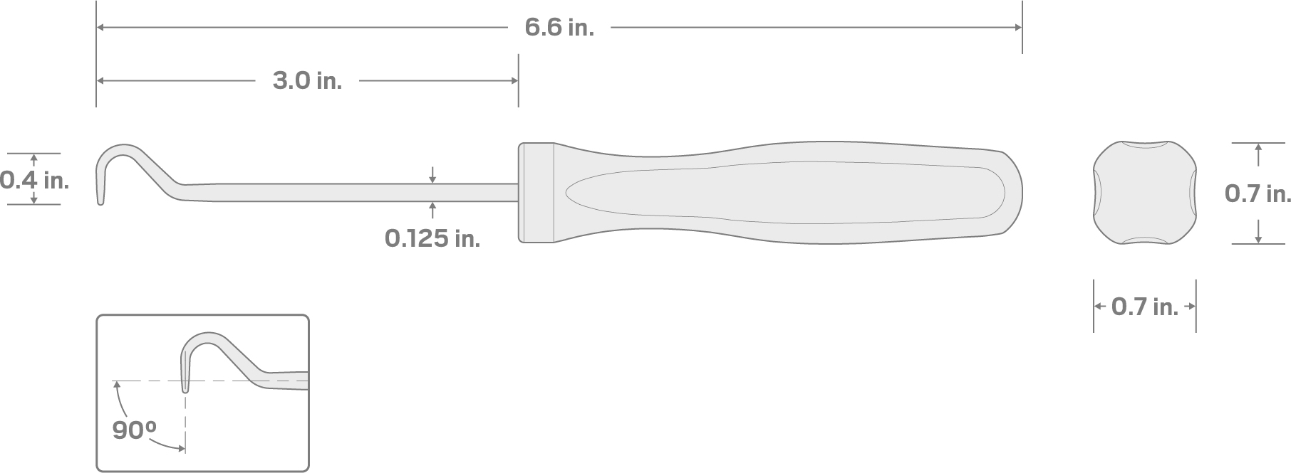 Specs for 90-Degree Blunt Hook (1/8 Inch x 3 Inch)