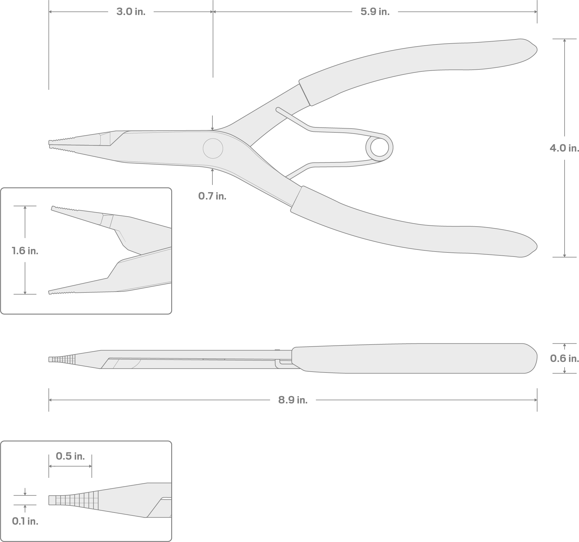 Specs for 9 Inch Lock Ring Pliers
