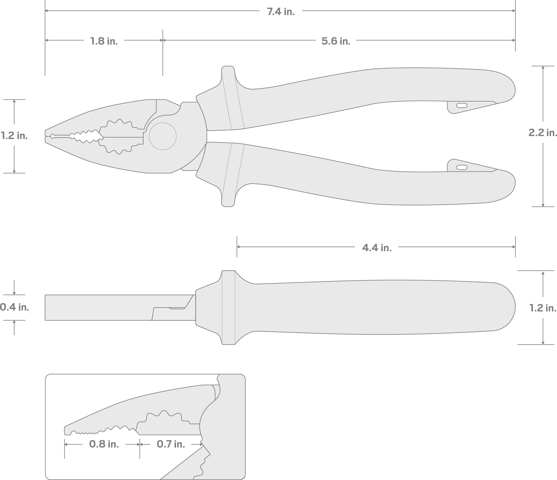 Specs for 7 Inch Insulated Combination Pliers