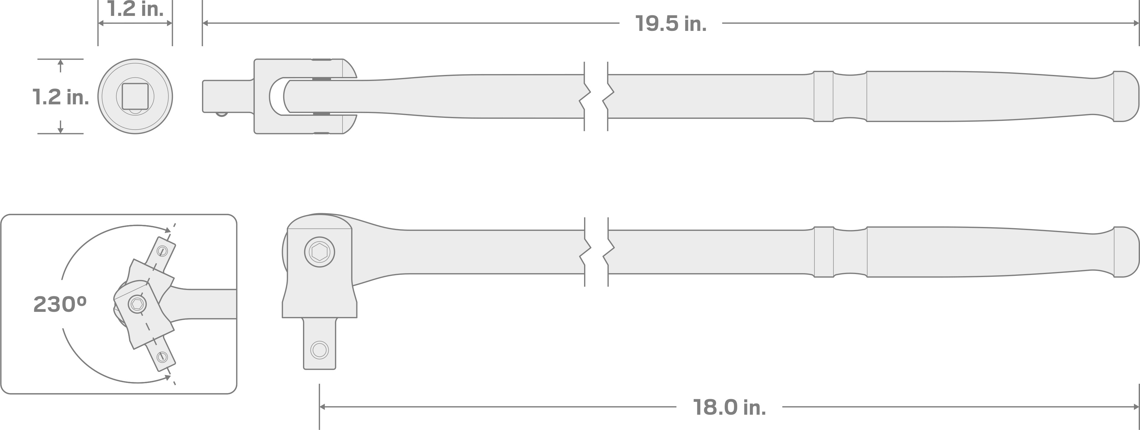 Specs for 3/8 Inch Drive x 18 Inch Breaker Bar