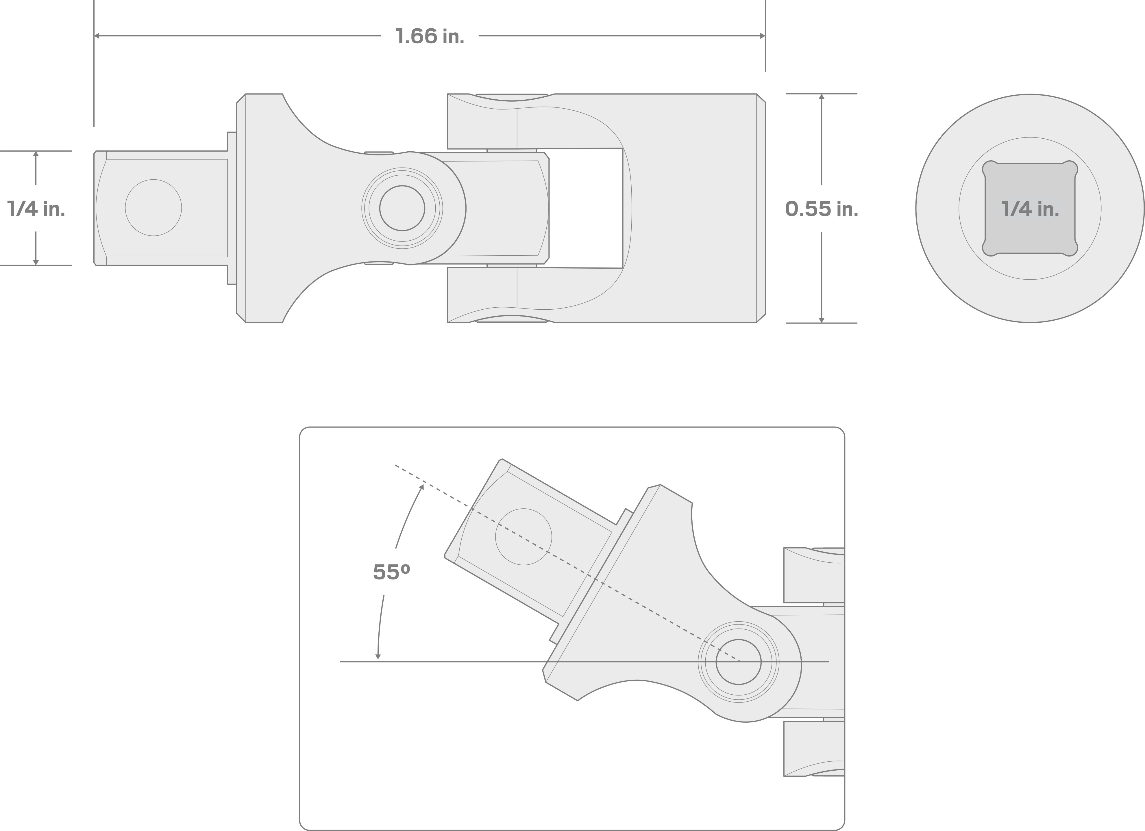 Specs for 1/4 Inch Drive Universal Joint