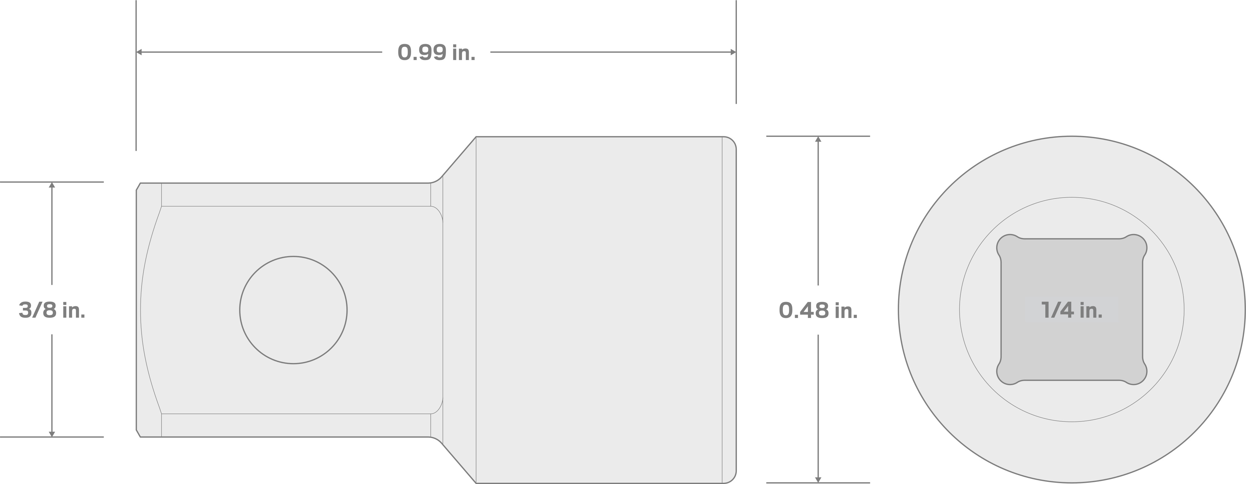 Specs for 1/4 Inch Drive (F) x 3/8 Inch (M) Adapter