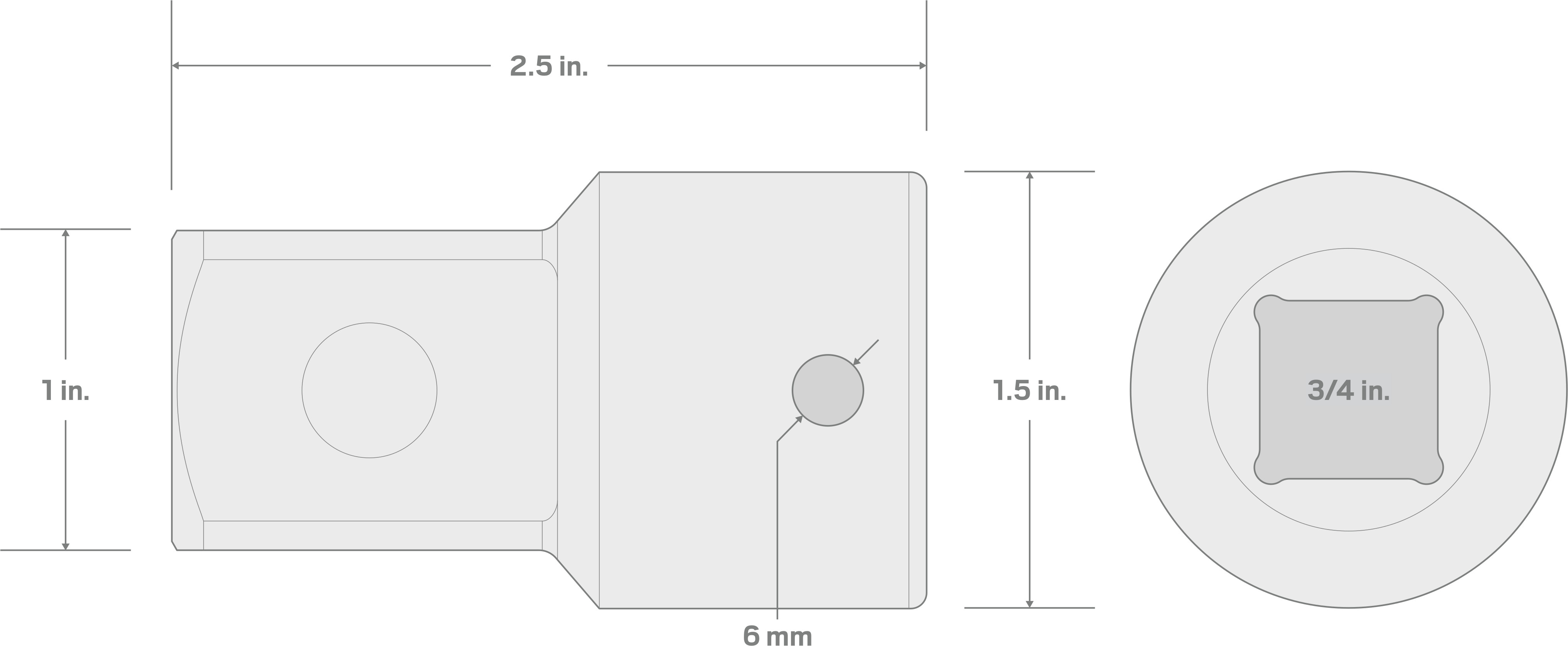 Specs for 3/4 Inch Drive (F) x 1 Inch Drive (M) Adapter