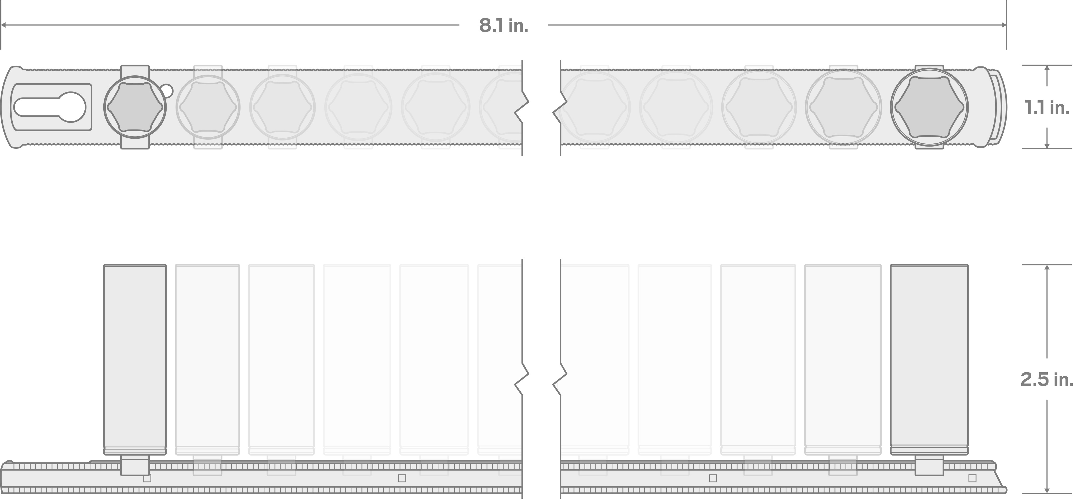 Specs for 1/4 Inch Drive Deep 6-Point Socket Set with Rail, 11-Piece (5/32-9/16 in.)