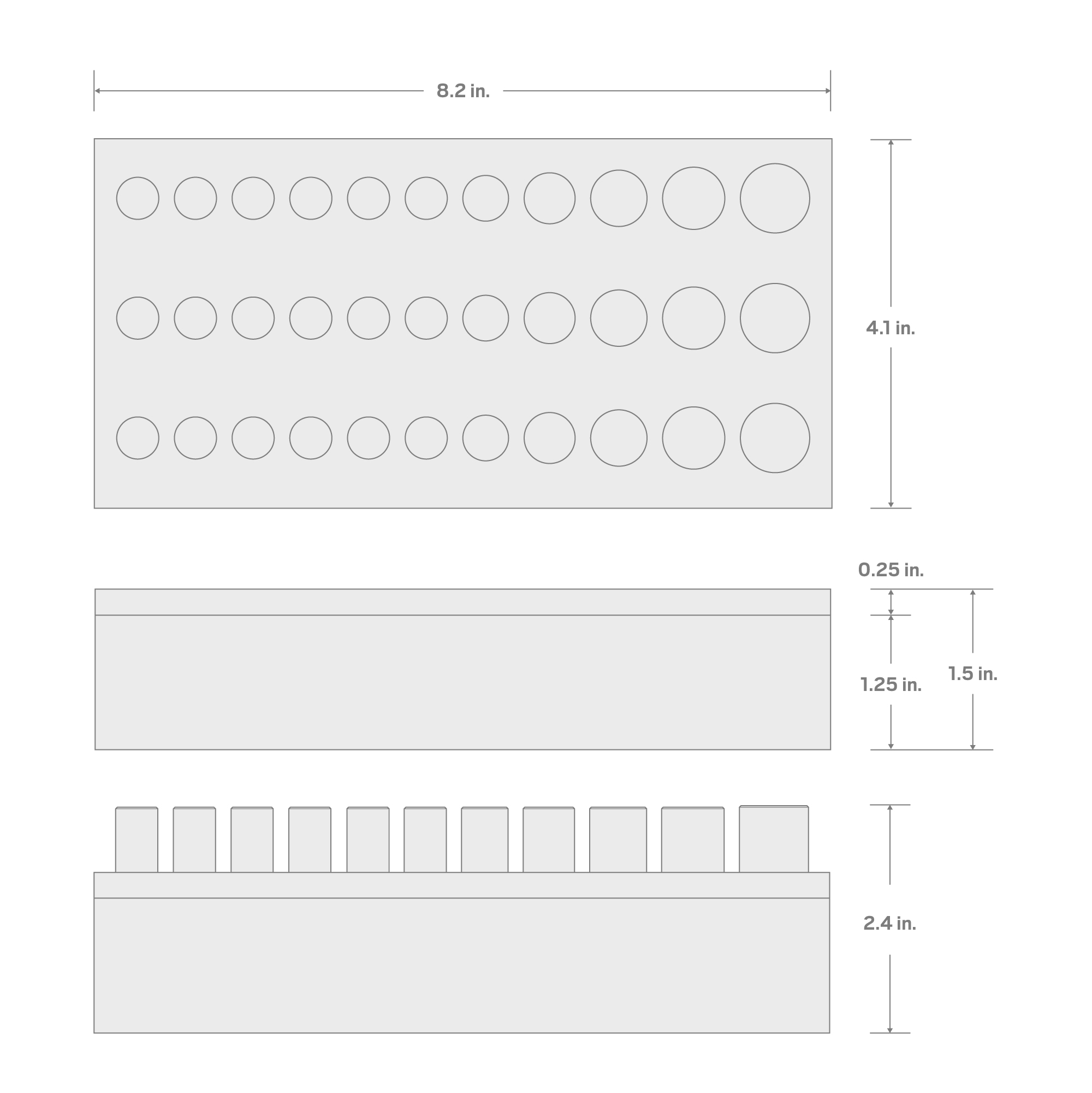 Specs for 1/4 Inch Drive Shallow, Semi-Deep, and Deep 12-Point Socket Set with 8 x 4 Inch Foam Organizer, 33-Piece (5/32 - 9/16 in.)