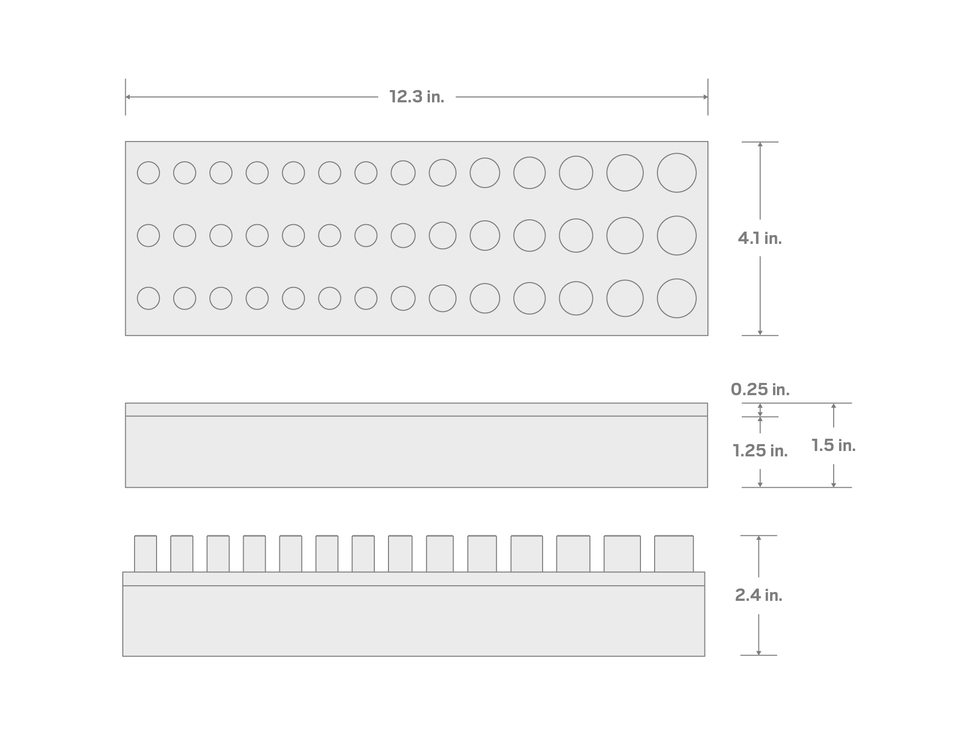 Specs for 1/4 Inch Drive Shallow, Semi-Deep, and Deep 12-Point Socket Set with 12 x 4 Inch Foam Organizer, 42-Piece (4 - 15 mm)
