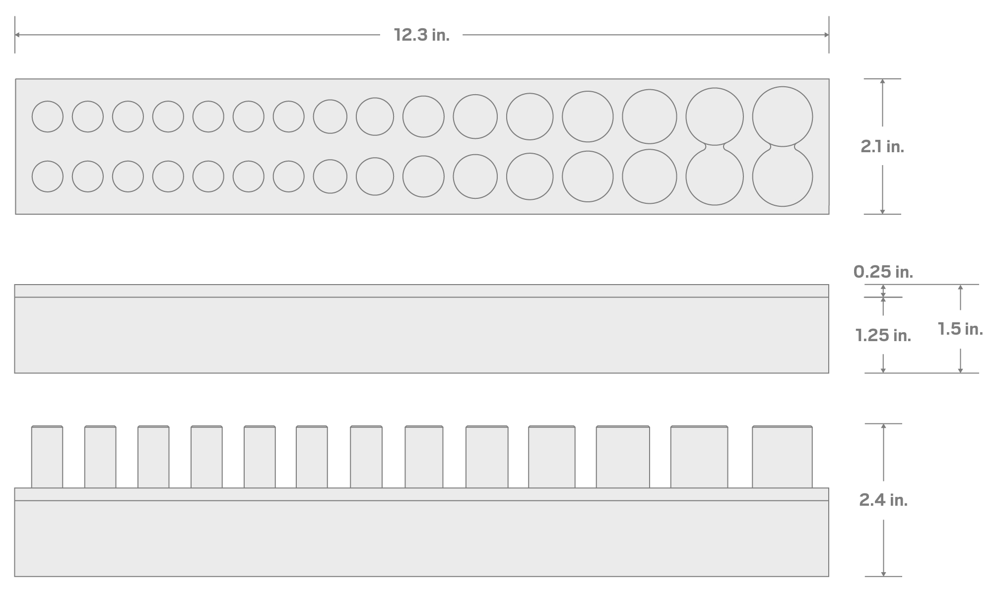 Specs for 1/4 Inch Drive Shallow and Deep 12-Point Socket Set with 12 x 2 Inch Foam Organizer, 32-Piece (4 - 17 mm)