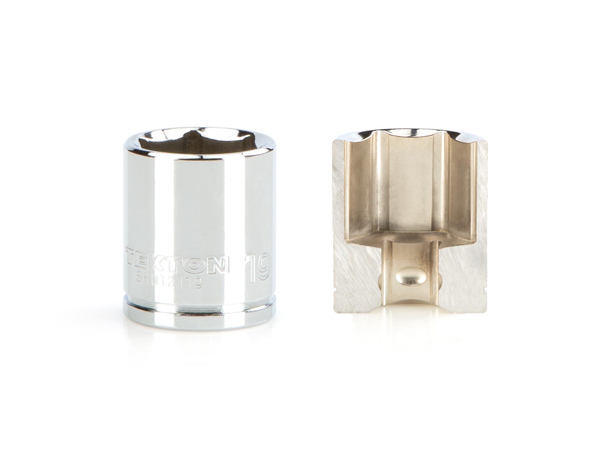 Includes: 1/4 - 1 inch (SAE), 6 - 24 mm (Metric) chrome 6-point standard-length sockets. No skipped sizes. Comes with rail and tray storage. SHD91205.