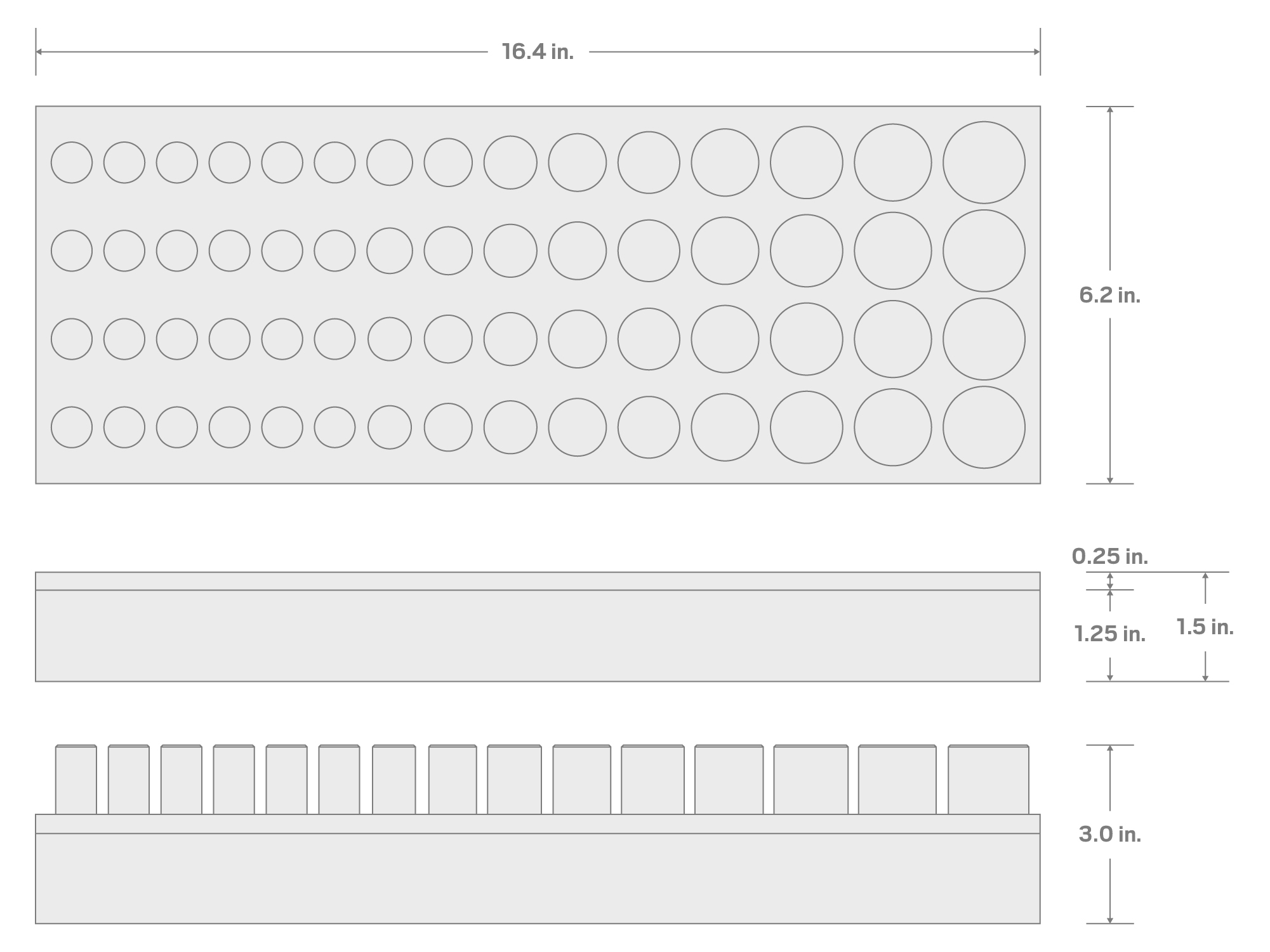 Specs for 3/8 Inch Drive Extra-Shallow, Shallow, Semi-Deep, and Deep 6-Point Socket Set with 16 x 6 Inch Foam Organizer, 60-Piece (1/4 - 1 in.)