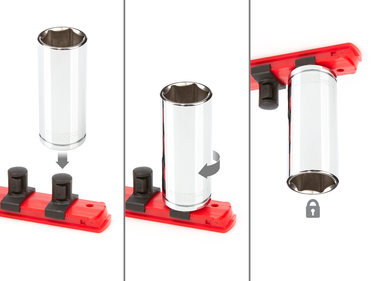 Includes: 3/8-1 inch (SAE), 10-24 mm (Metric) 6-point deep sockets. No skipped sizes. Comes with rail and tray storage. SHD92203.
