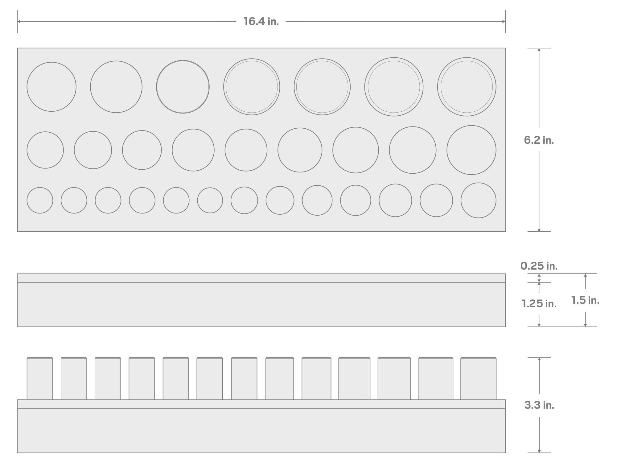 Specs for 1/2 Inch Drive Deep 6-Point Socket Set with 16 x 6 Inch Foam Organizer, 29-Piece (10 - 38 mm)