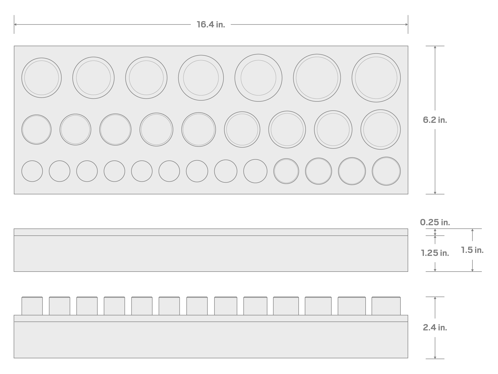 Specs for 1/2 Inch Drive Shallow 12-Point Socket Set with 16 x 6 Inch Foam Organizer, 29-Piece (10 - 38 mm)