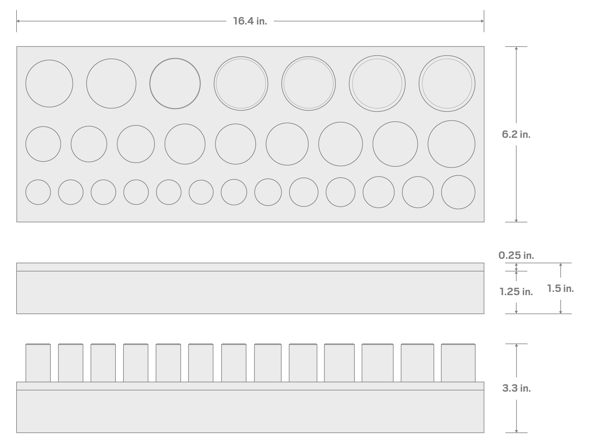 Specs for 1/2 Inch Drive Deep 12-Point Socket Set with 16 x 6 Inch Foam Organizer, 29-Piece (10 - 38 mm)