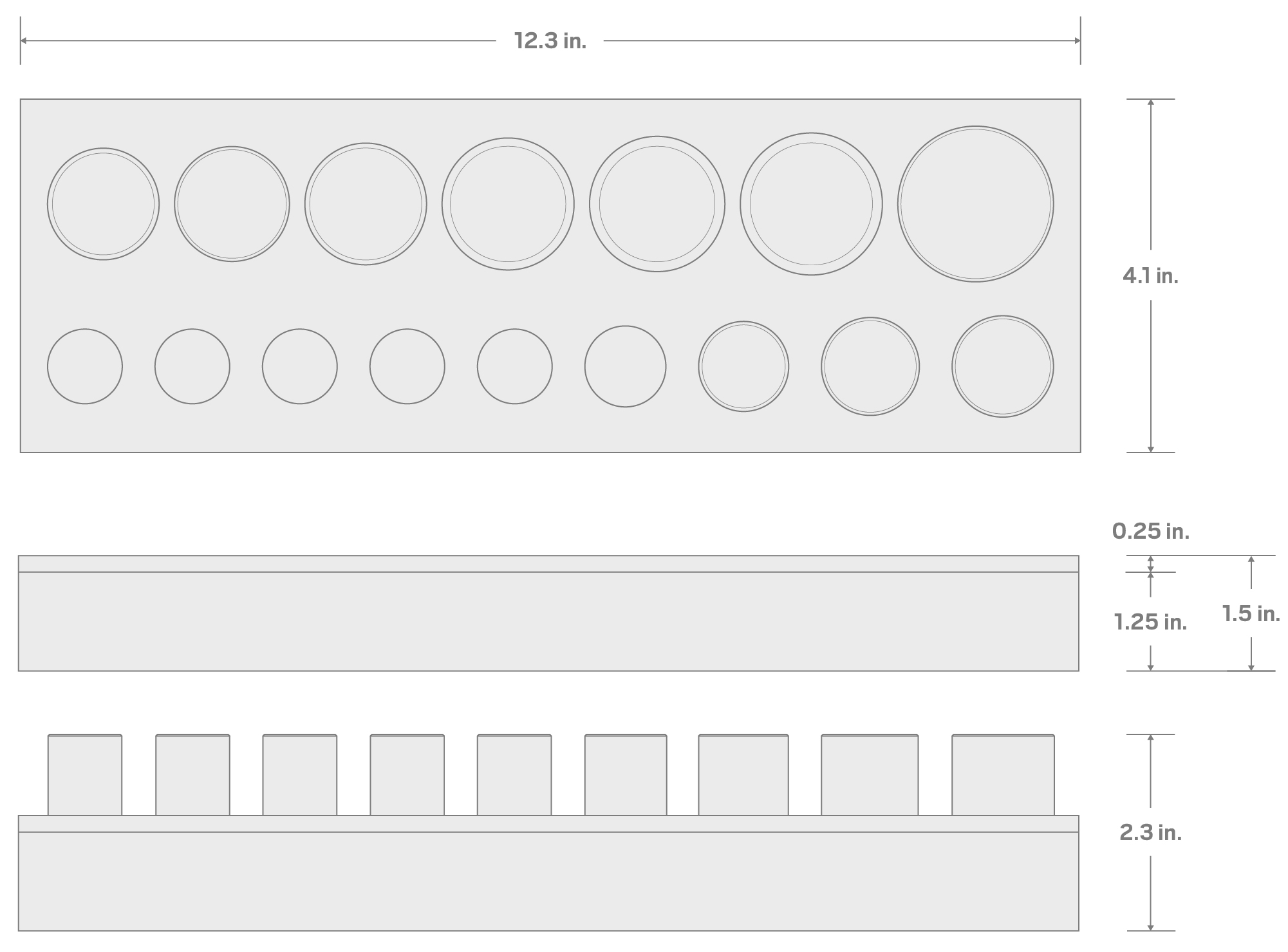 Specs for 1/2 Inch Drive Shallow 6-Point Socket Set with 12 x 4 Inch Foam Organizer, 16-Piece (3/8 - 1-5/16 in.)