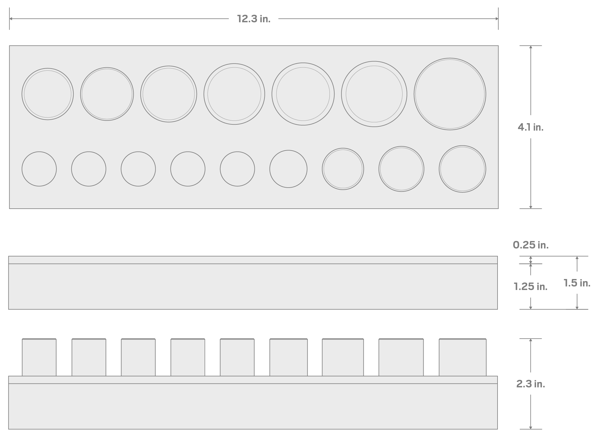 Specs for 1/2 Inch Drive Shallow 12-Point Socket Set with 12 x 4 Inch Foam Organizer, 16-Piece (3/8 - 1-5/16 in.)