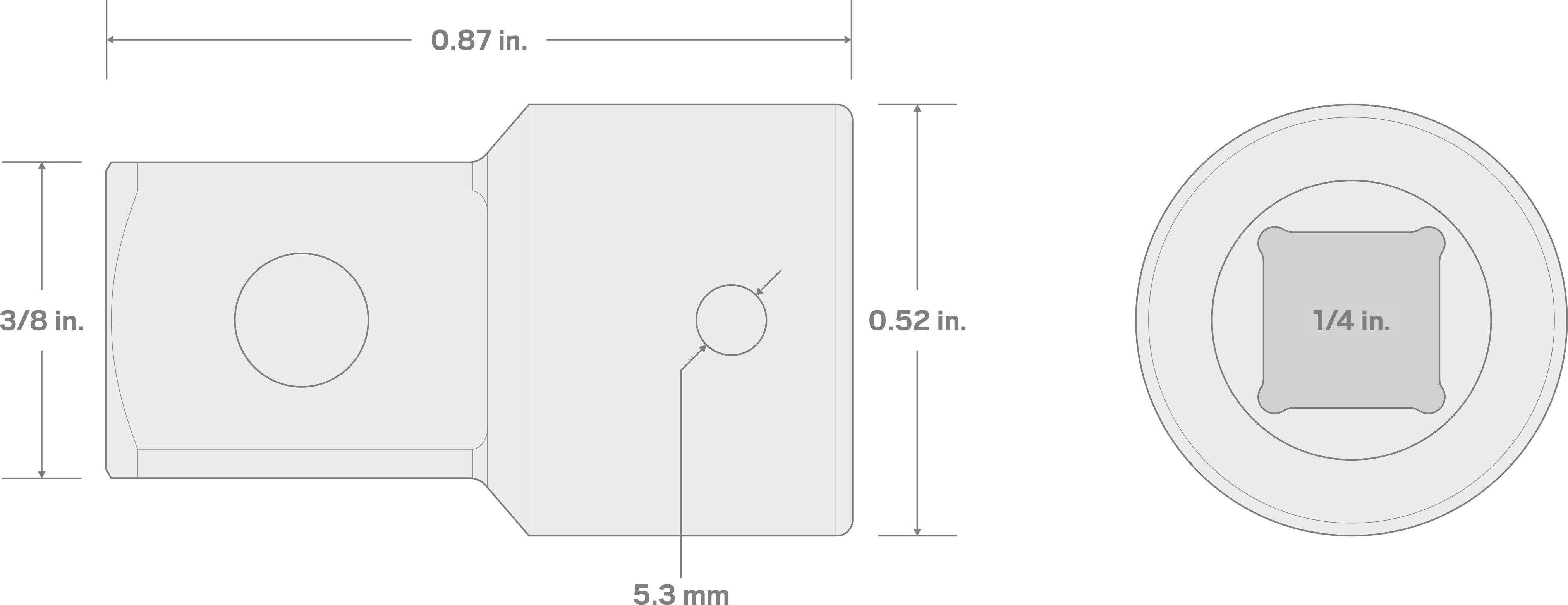 Specs for 1/4 Inch Drive (F) x 3/8 Inch (M) Impact Adapter