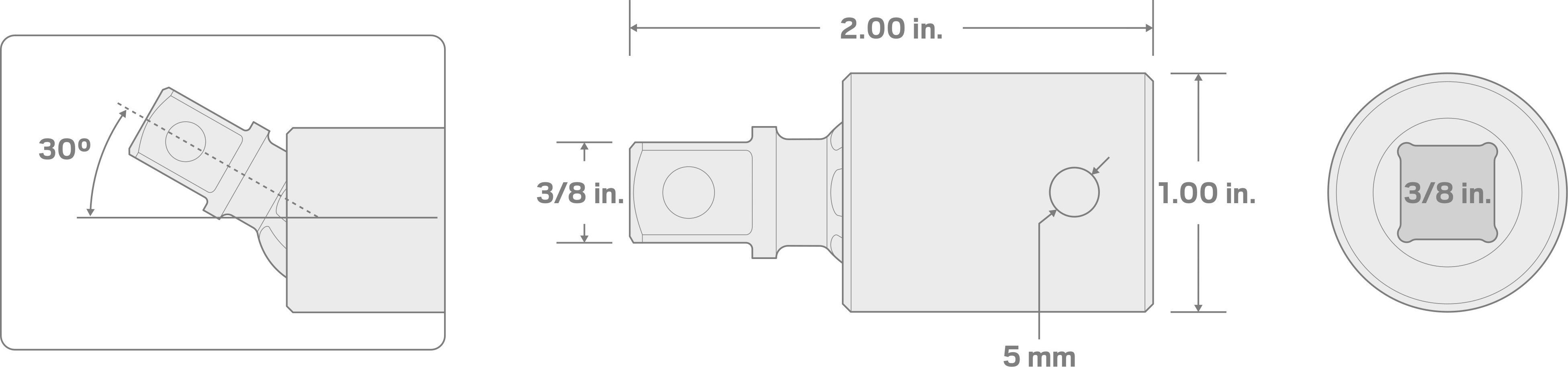 Specs for 3/8 Inch Drive Impact Universal Joint