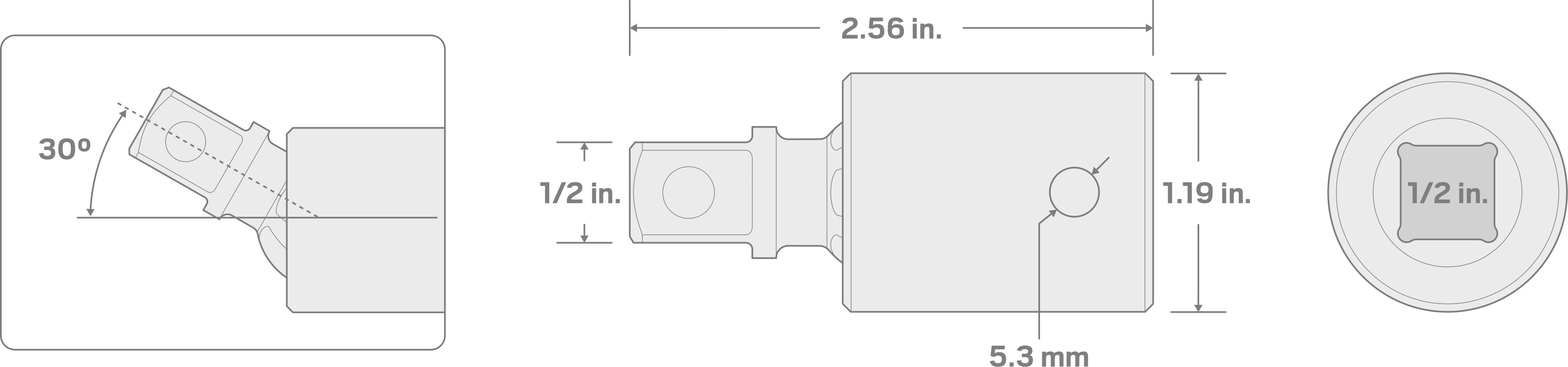 Specs for 1/2 Inch Drive Impact Universal Joint