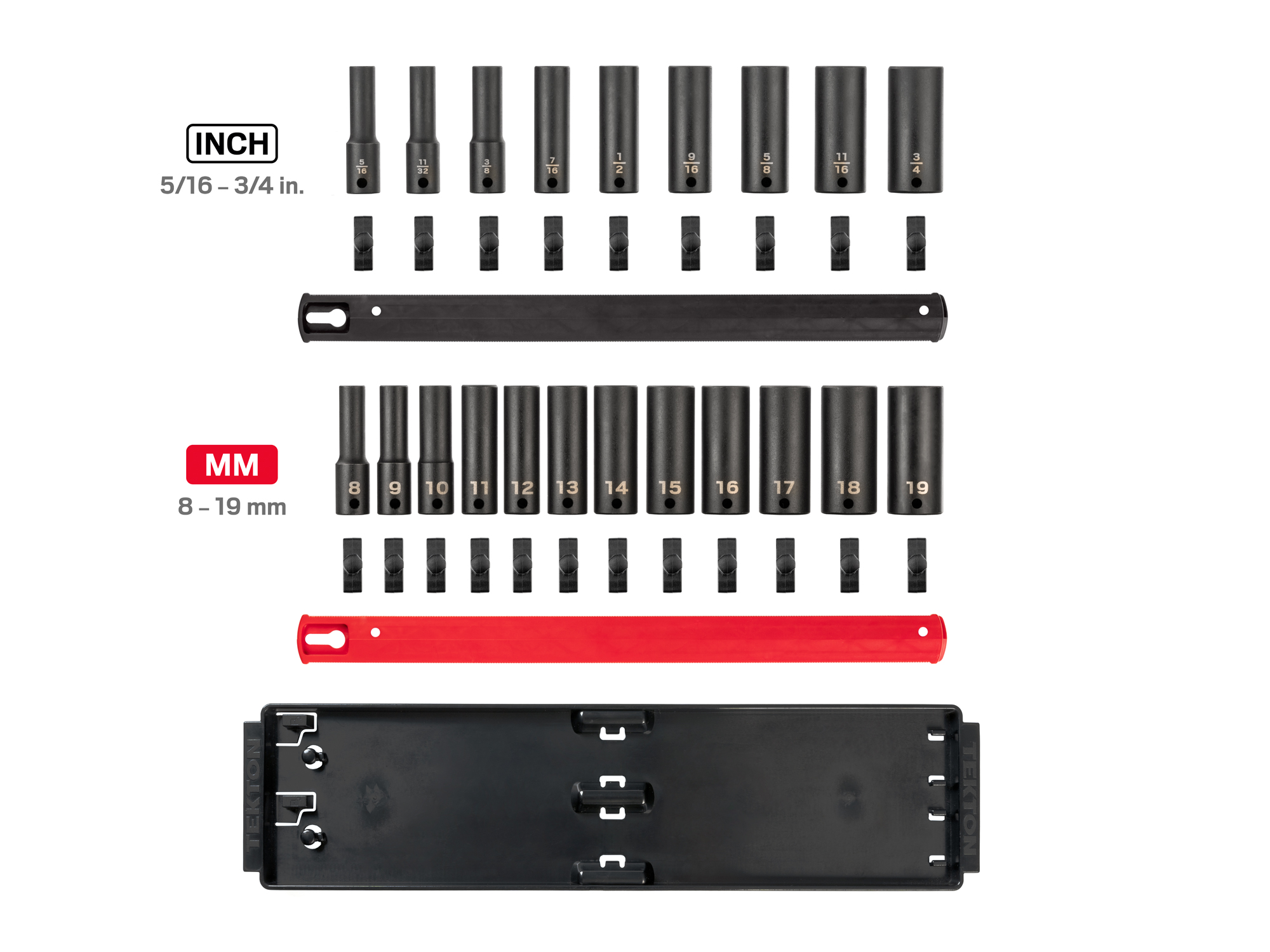 Laid out contents of Tekton rail  set. Item #SID91201