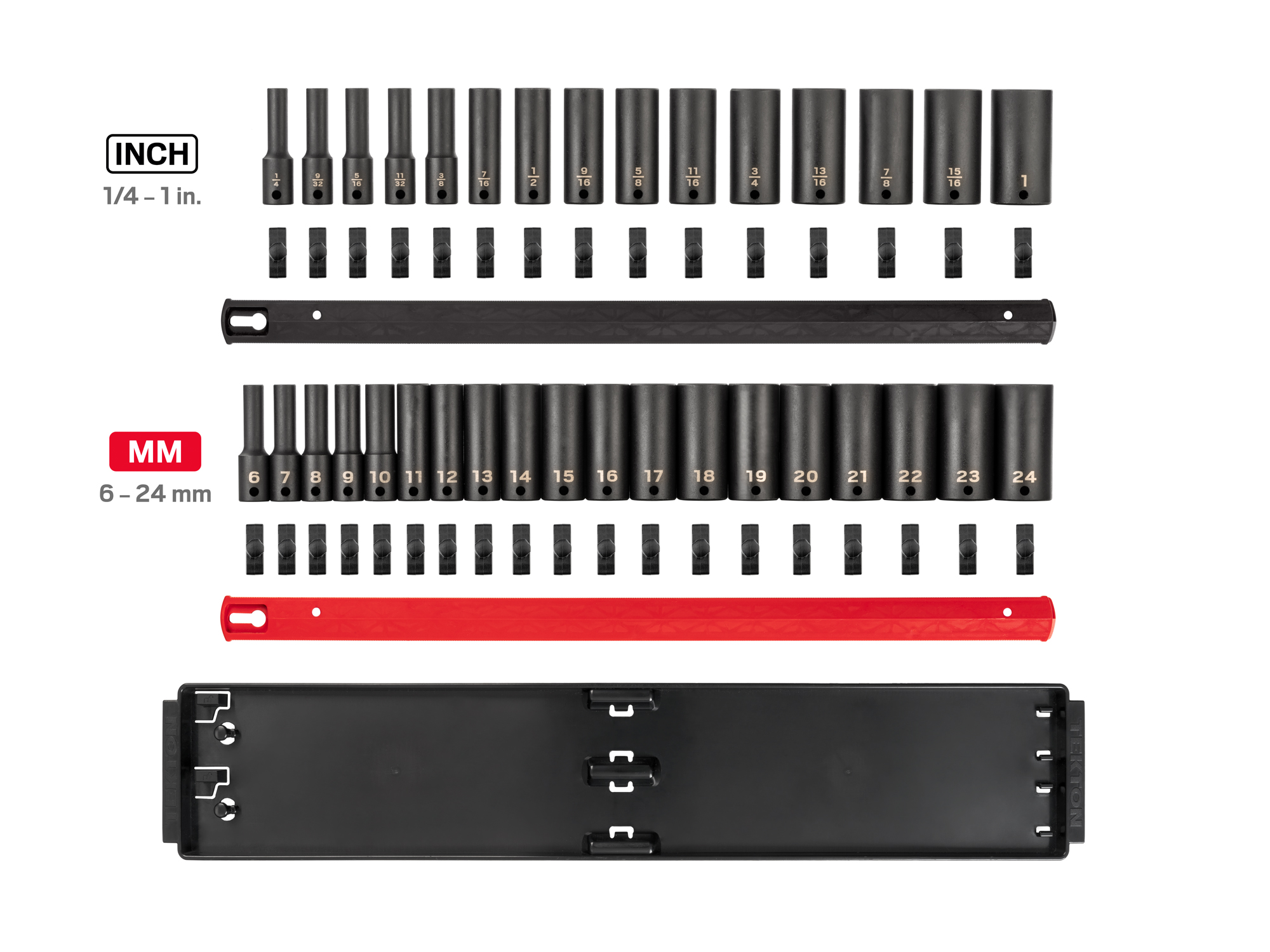 Laid out contents of Tekton rail  set. Item #SID91203