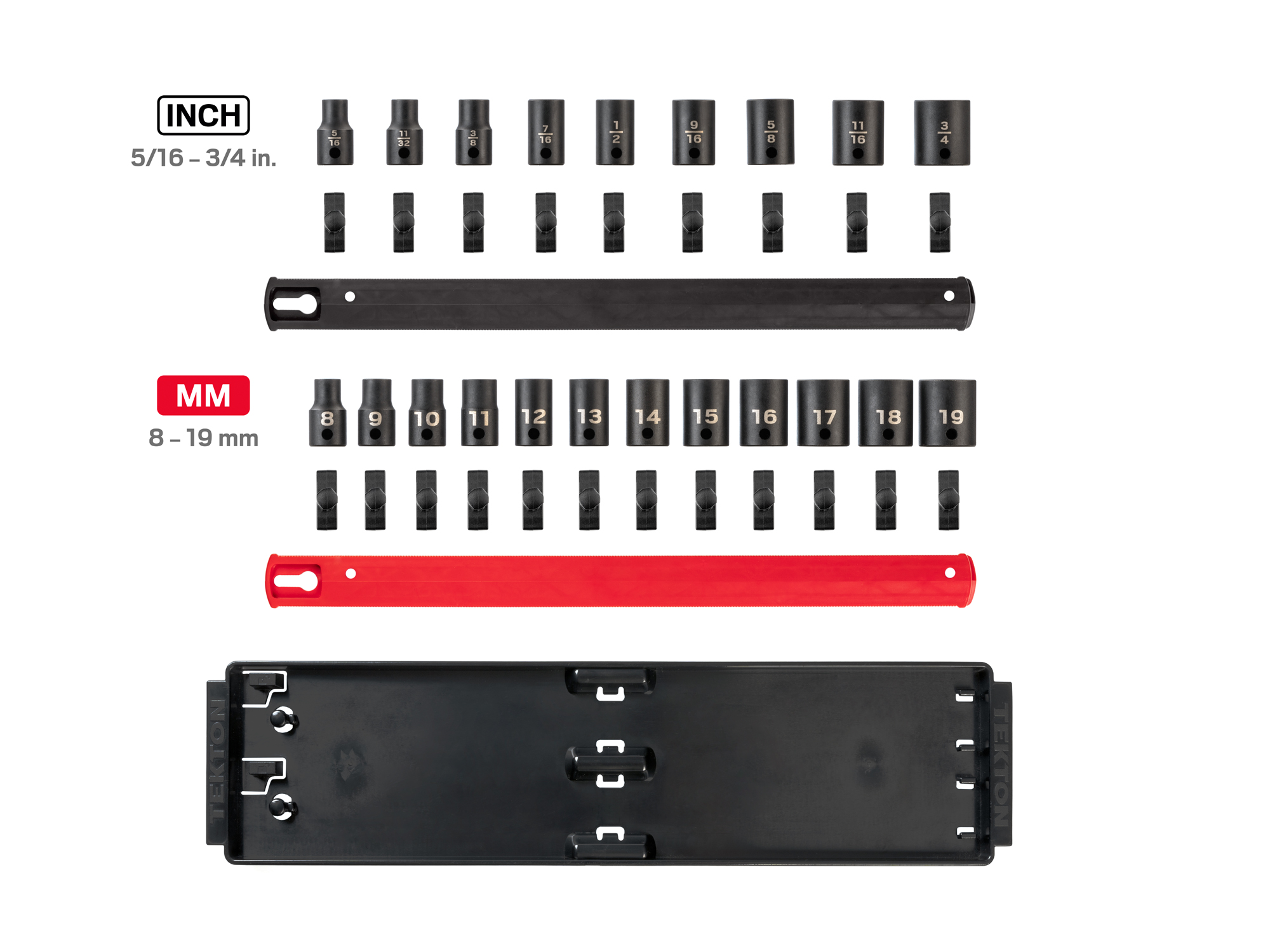 Laid out contents of Tekton rail  set. Item #SID91204