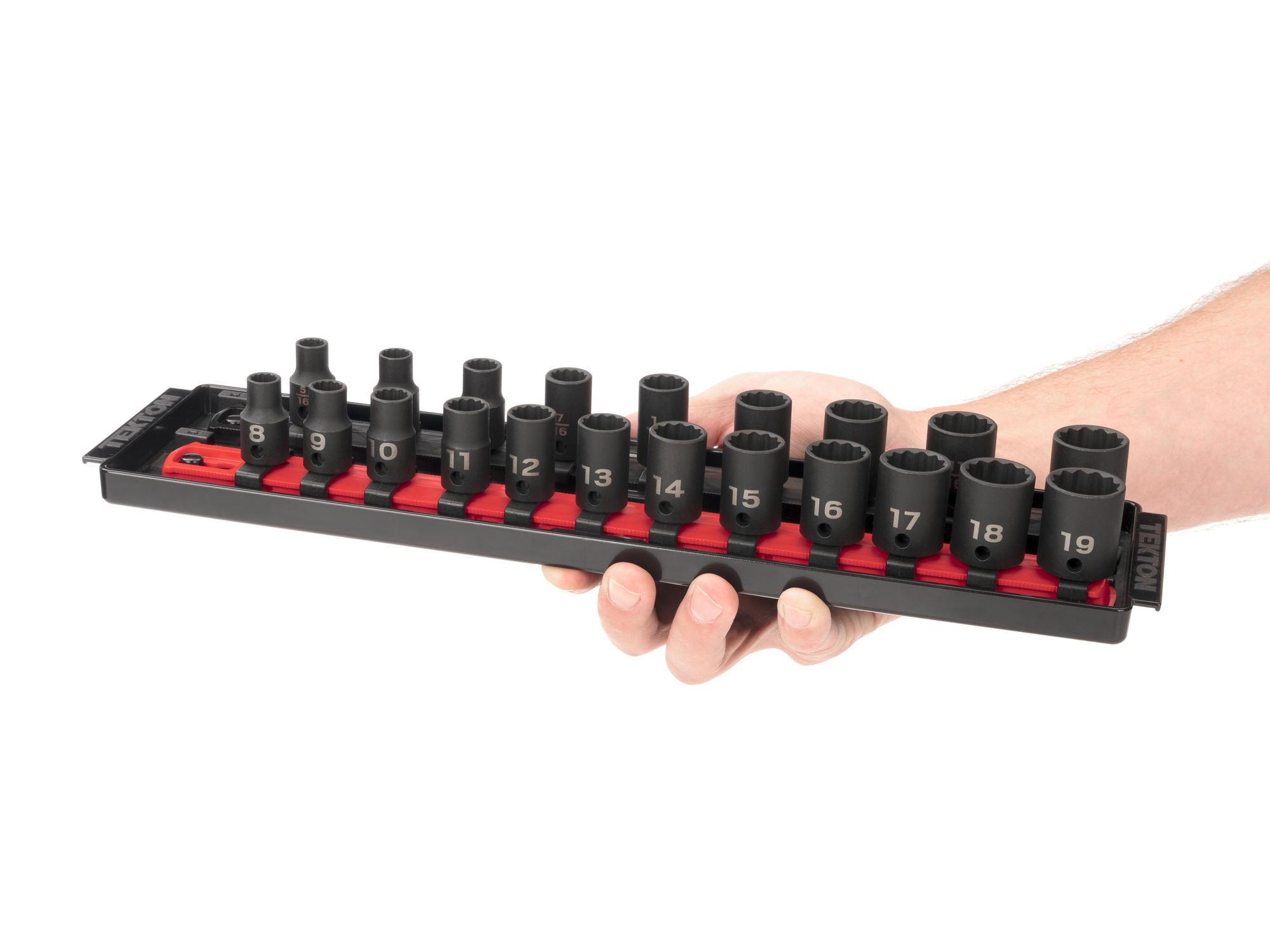 Person holding Tekton rail  set. Item #SID91204