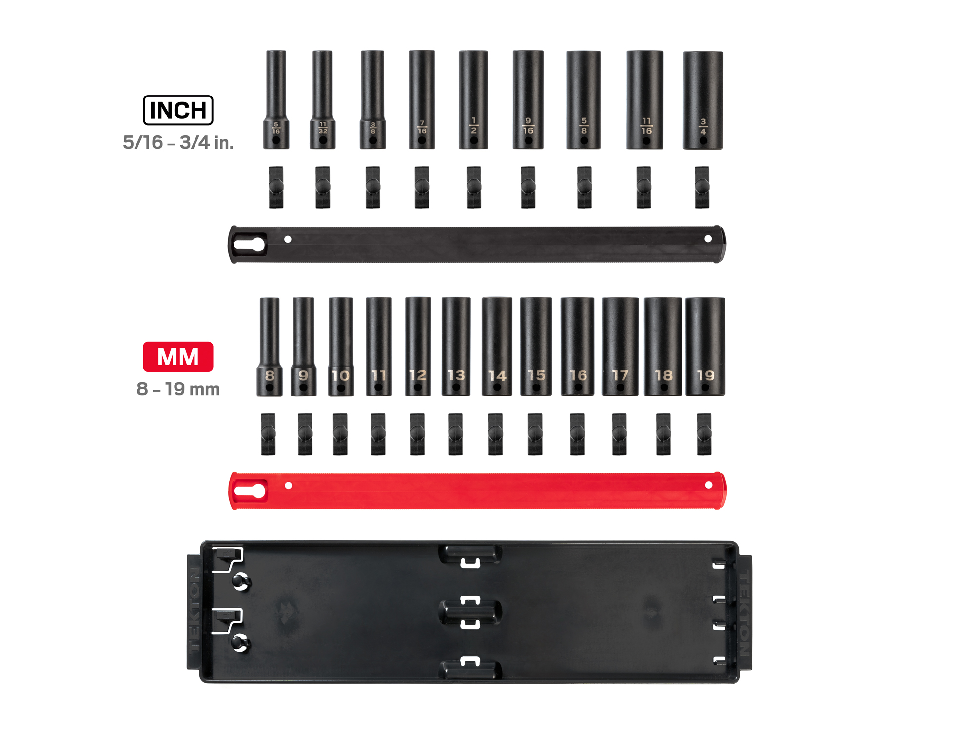 Laid out contents of Tekton rail  set. Item #SID91205