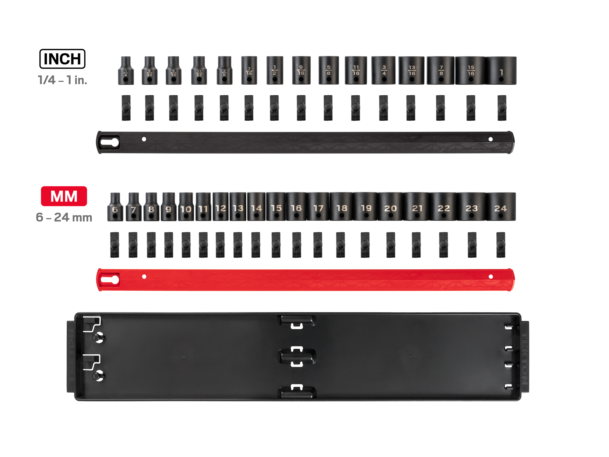 Laid out contents of Tekton rail  set. Item #SID91206